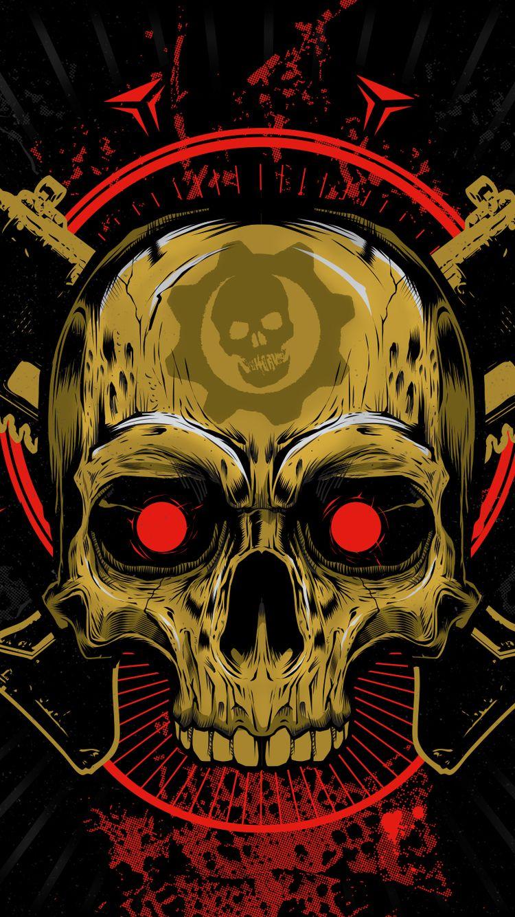 750x1334 Gears Of War Skull iPhone iPhone 6S, iPhone 7 HD