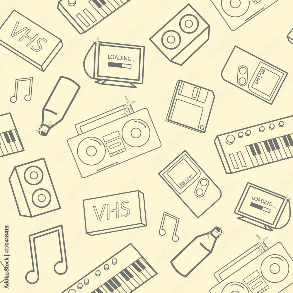 1000x1000 music instruments on yellow background