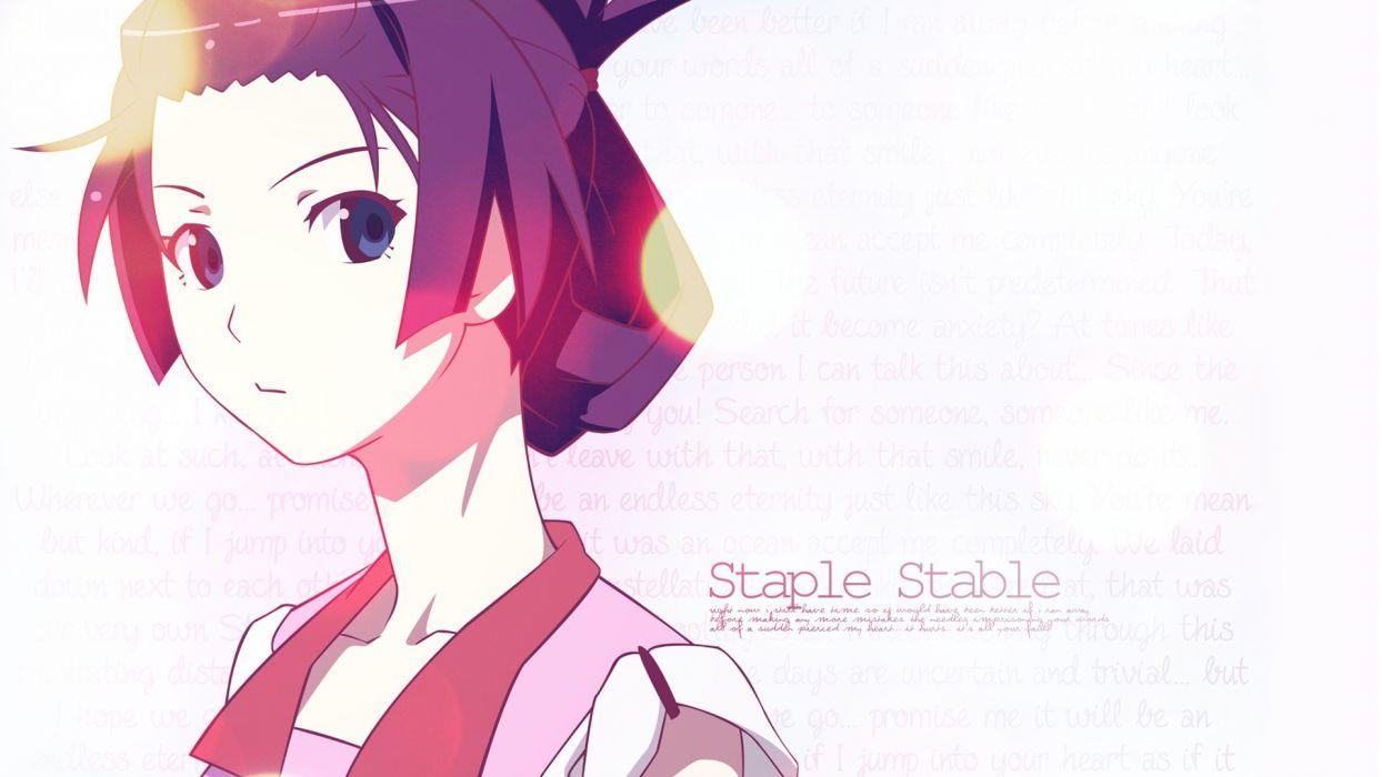 1244x700 Senjougahara Hitagi anime Monogatari series wallpaper