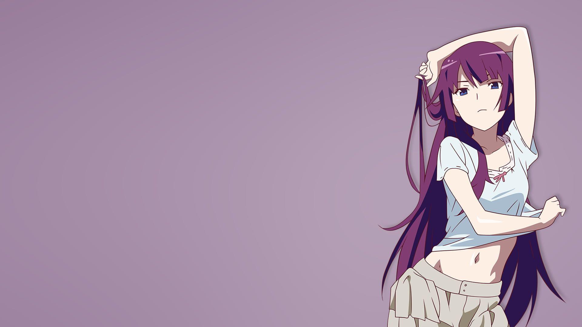 1920x1080 Female anime character in white shirt and gray bottoms HD