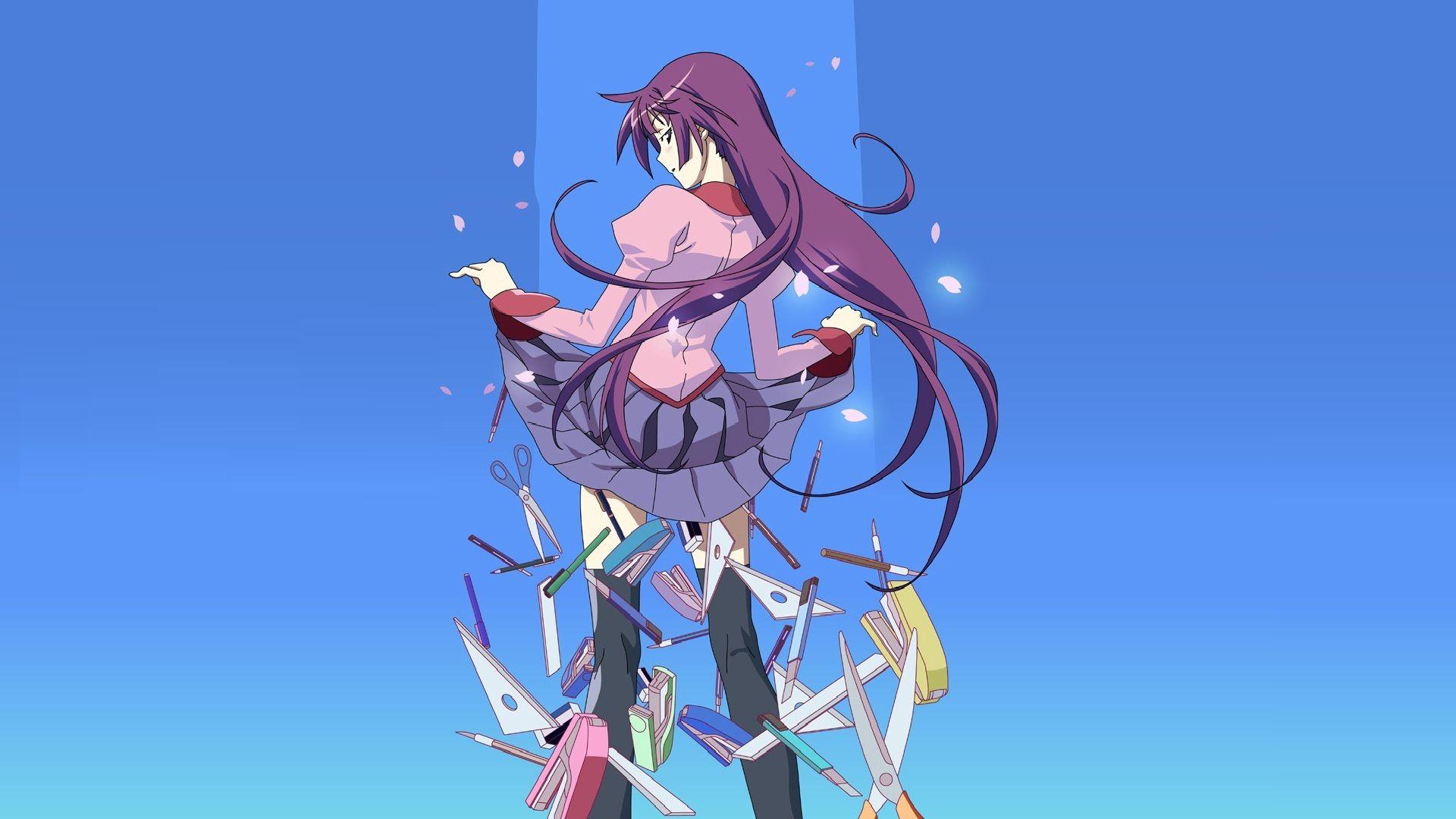 1920x1080 Bakemonogatari, Senjougahara Hitagi, Monogatari series