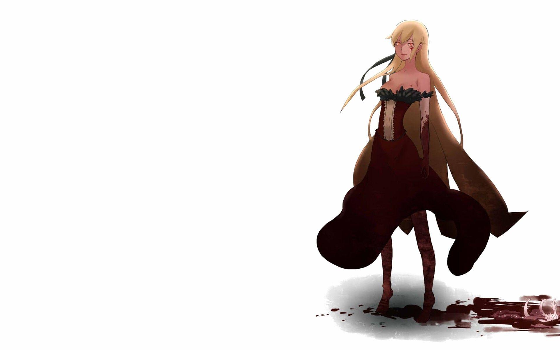 1920x1200 Bakemonogatari, Oshino Shinobu, simple background, Monogatari series wallpaper