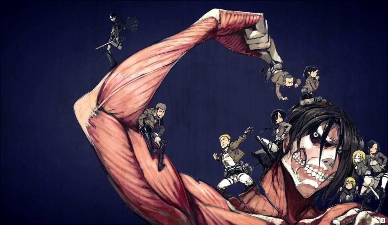 1359x790 Attack on Titan illustration HD wallpaper