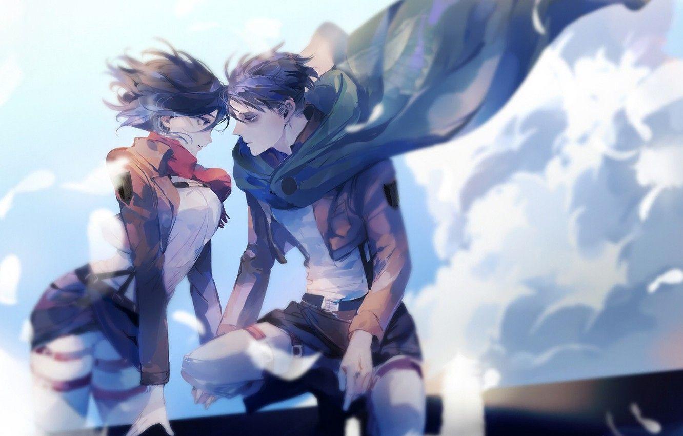1332x850 Wallpaper Attack Of The Titans, Shingeki No Kyojin, Mikasa Ackerman, Levi image for desktop, section сёнэн