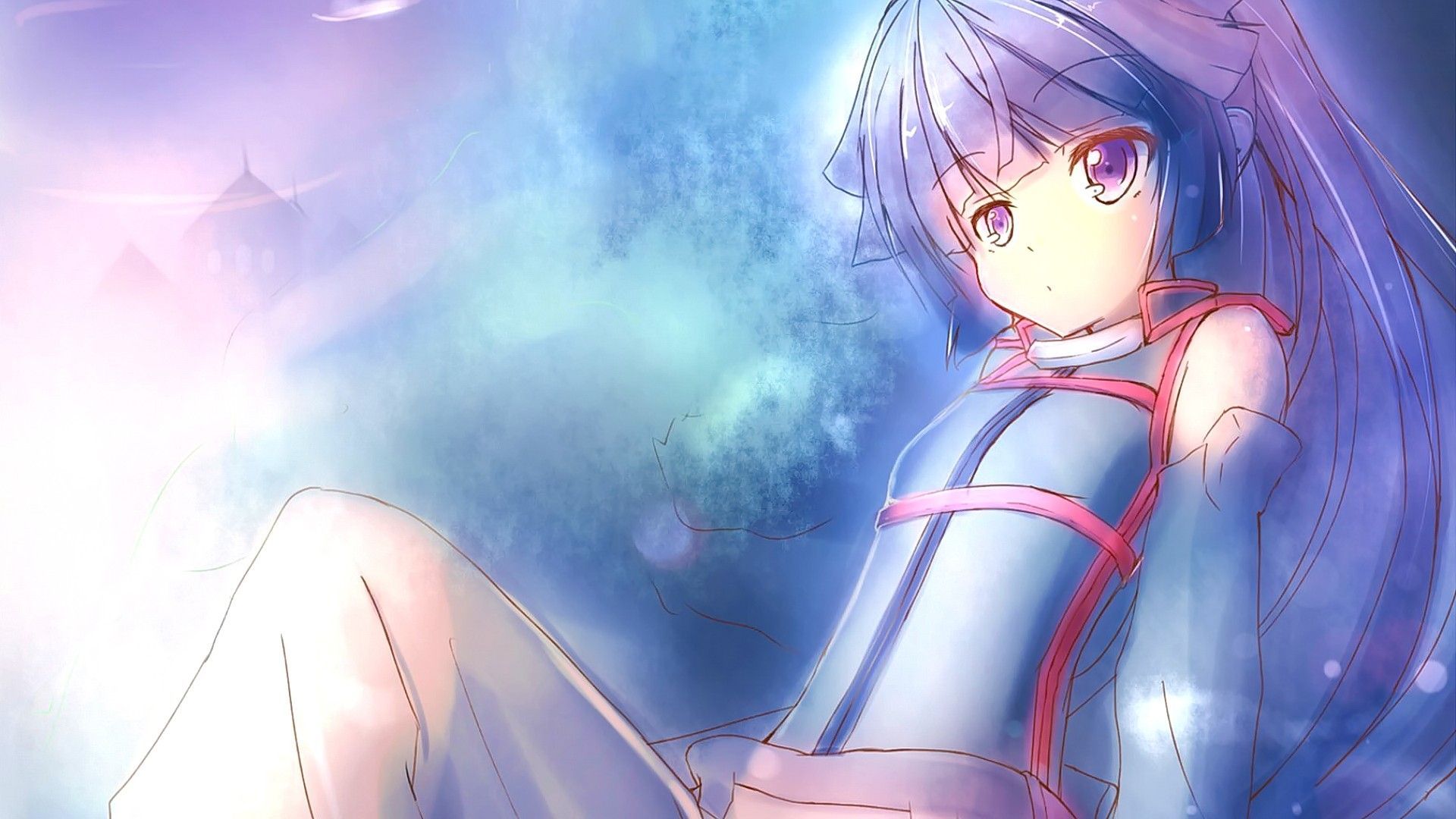 1920x1080 Log Horizon, purple eyes, looking at