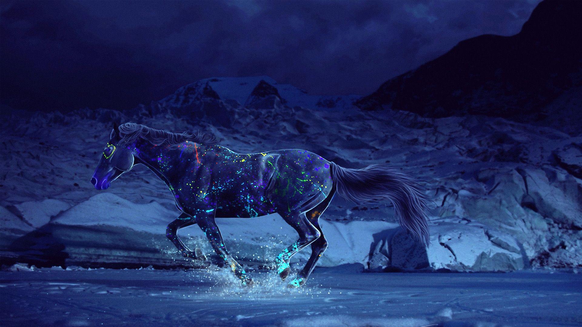 1920x1080 3D Horse Desktop Wallpaper