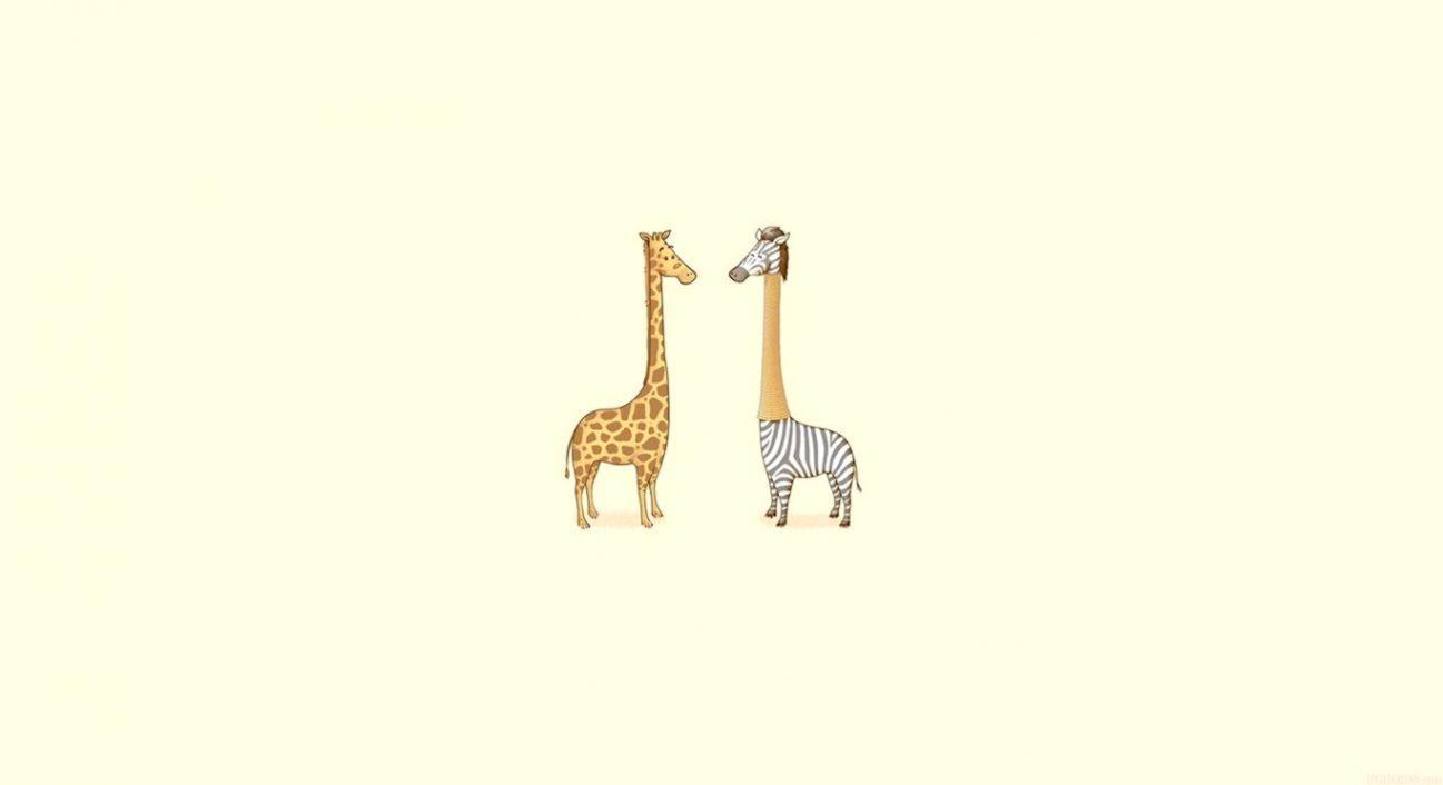 1297x706 Animal Giraffe Art Minimalism HD Wallpaper