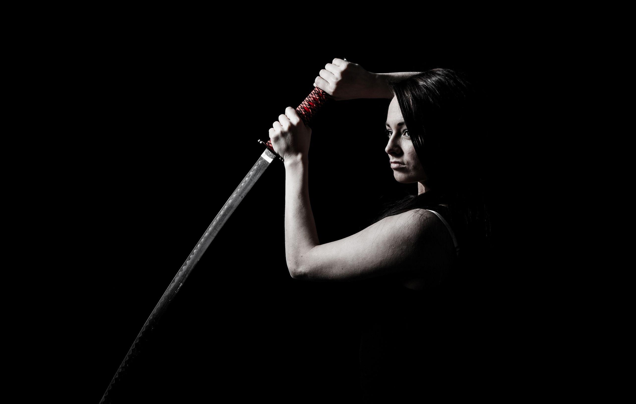 2567x1631 Wallpaper Sword, Katana, Girl, Dark HD, Picture, Image