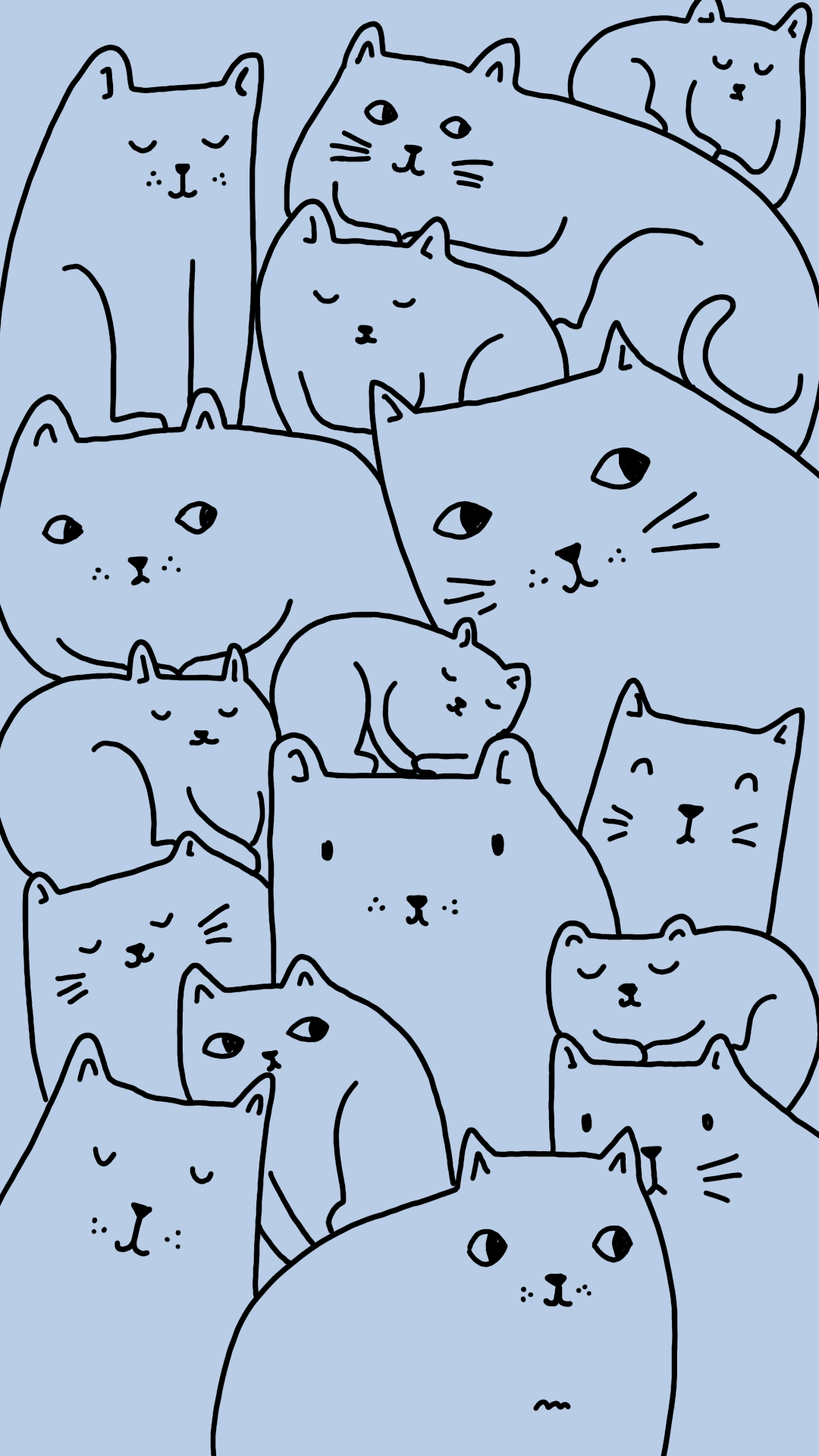 1080x1920 Cat Drawing Phone Wallpaper