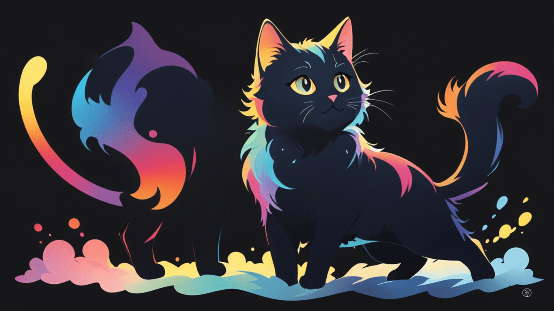 1920x1080 Cat Drawing
