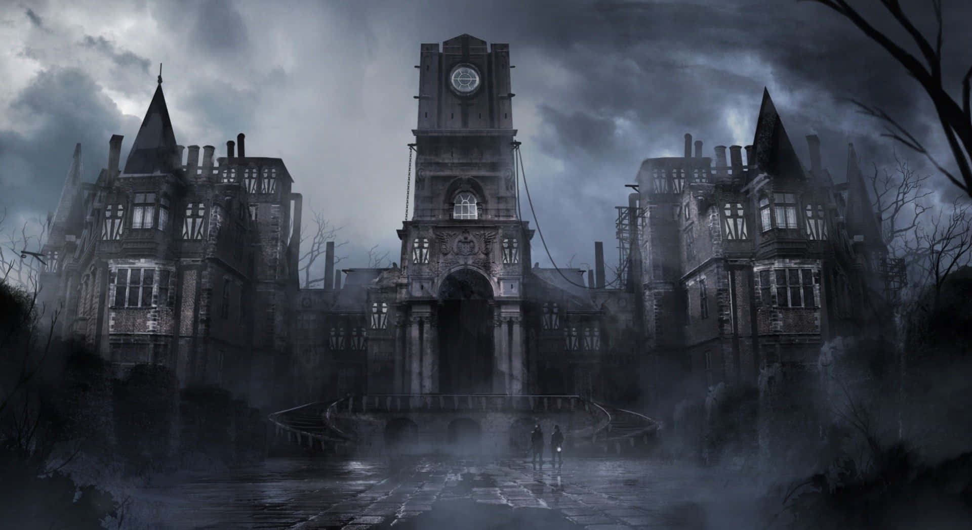 1920x1048 Dark Fantasy Haunted Mansion Wallpaper