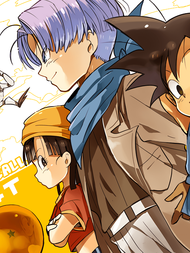 768x1024 Download 768x1024 Dragon Ball Gt, Giru, Trunks, Pan, Goku