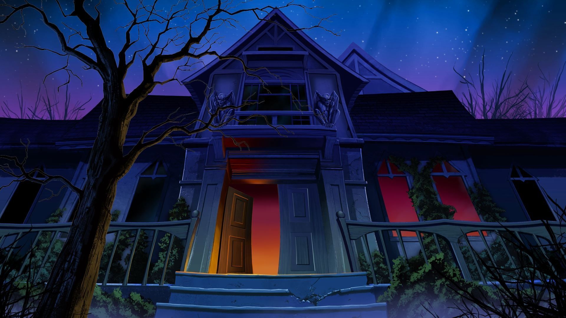 1920x1080 Dark, House, Gargoyle, Haunted House