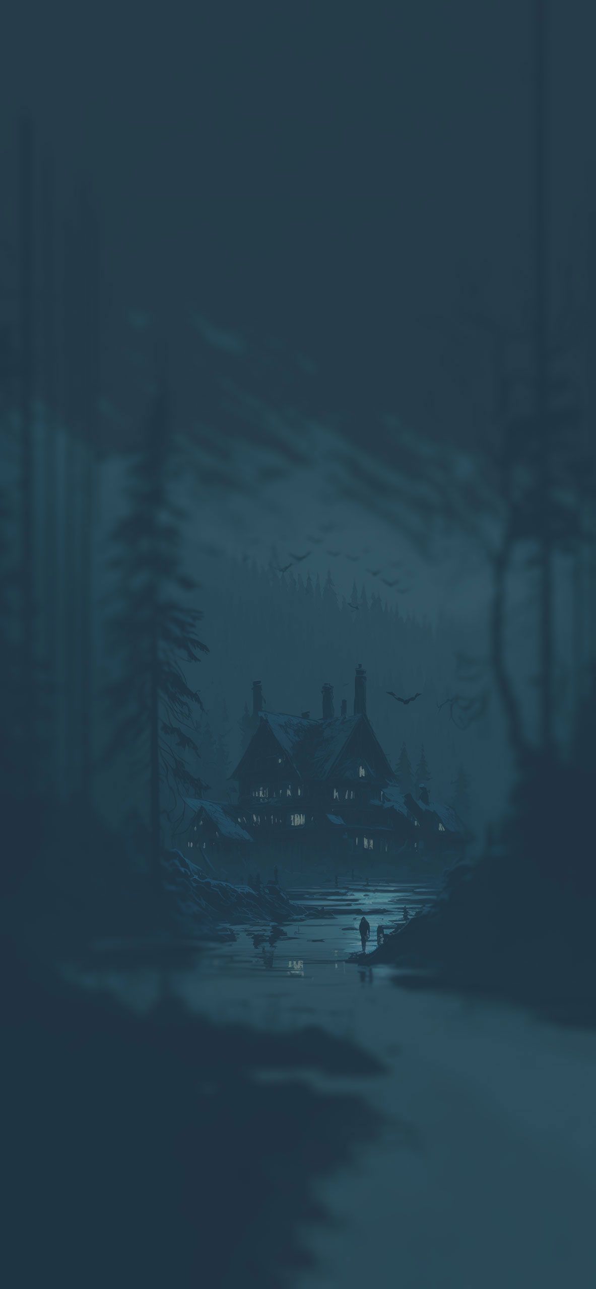 1183x2560 Forest Dark Aesthetic Wallpaper