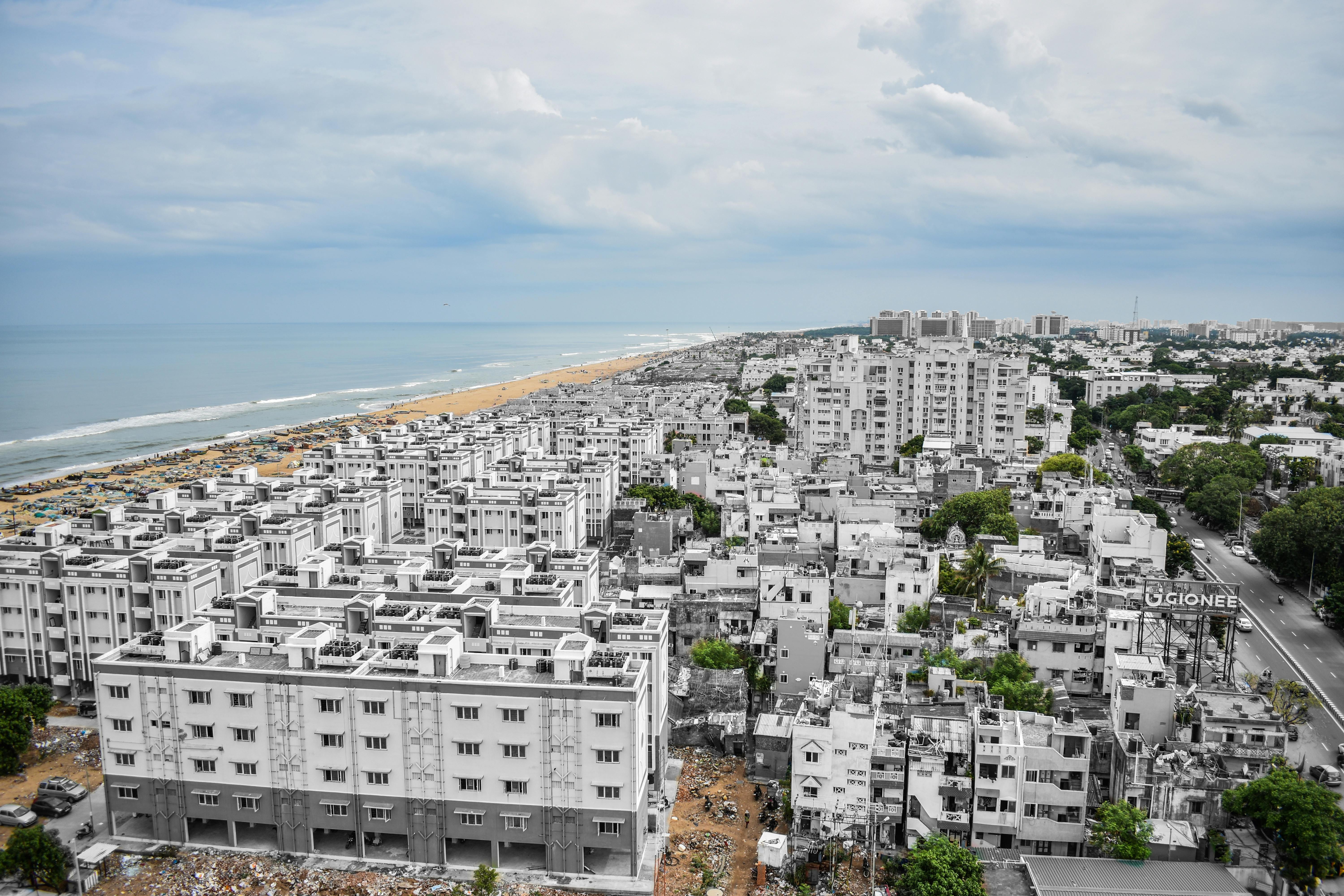 6000x4000 Cloudy Sky above Buildings Near Marina