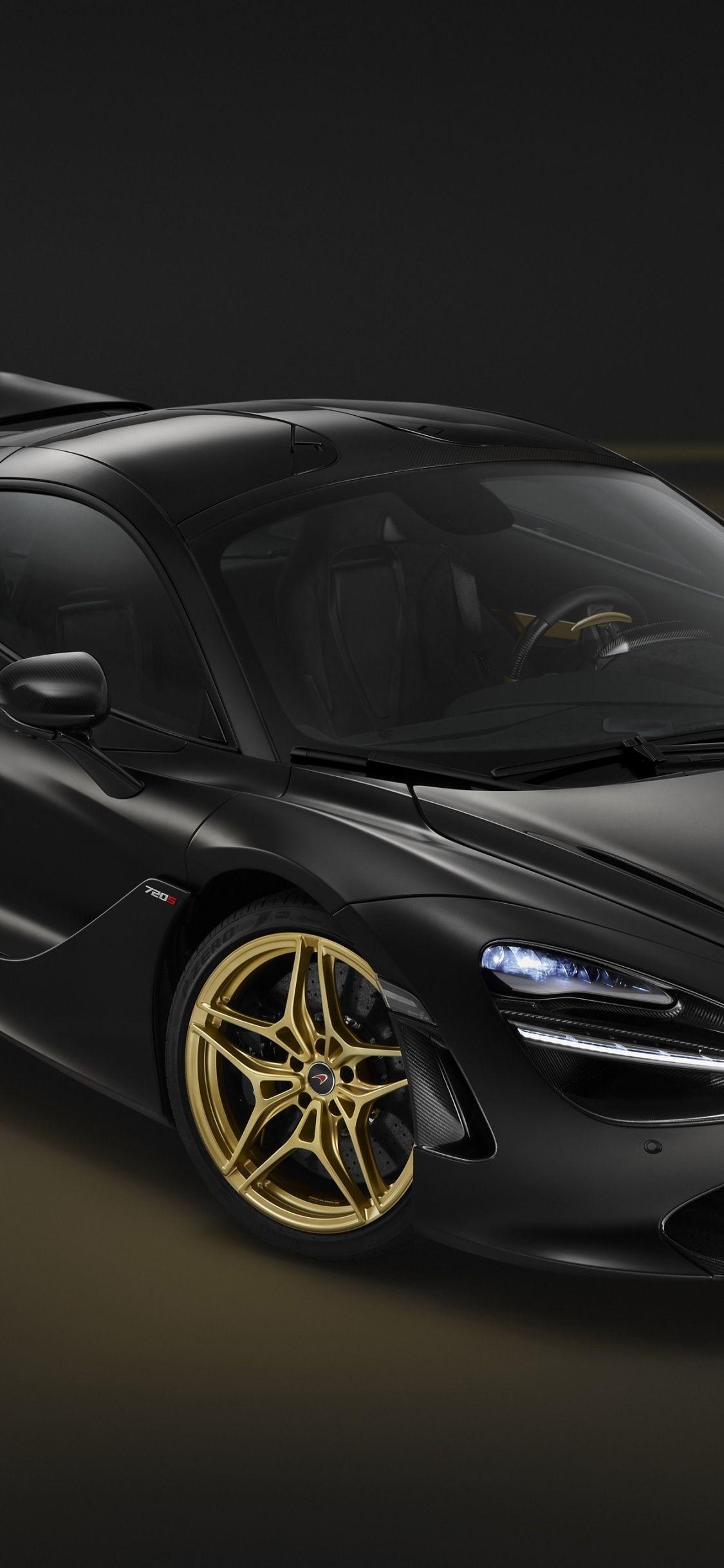 1125x2436 Download 1125x2436 wallpaper mclaren 720s, top view, black