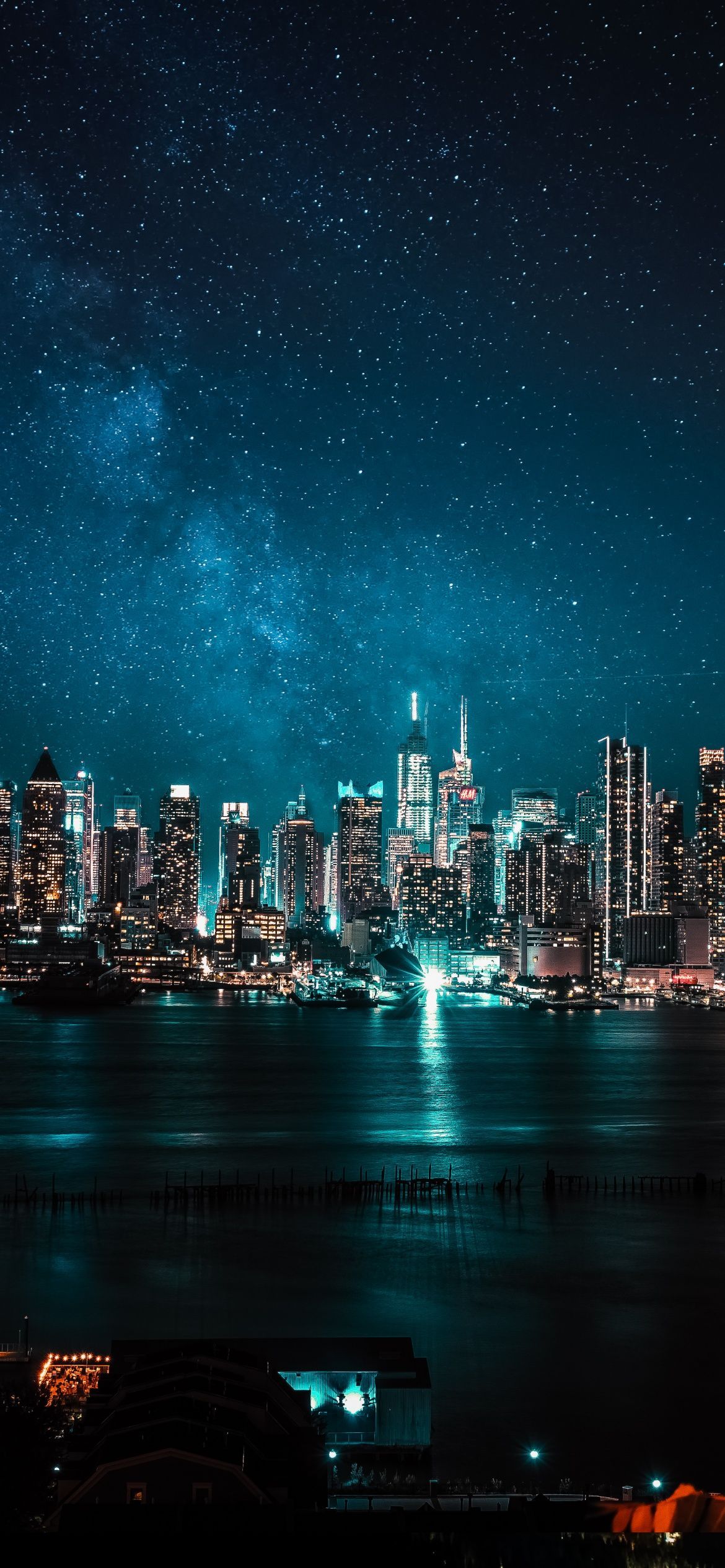 1170x2532 Night City Wallpaper 4K, City lights