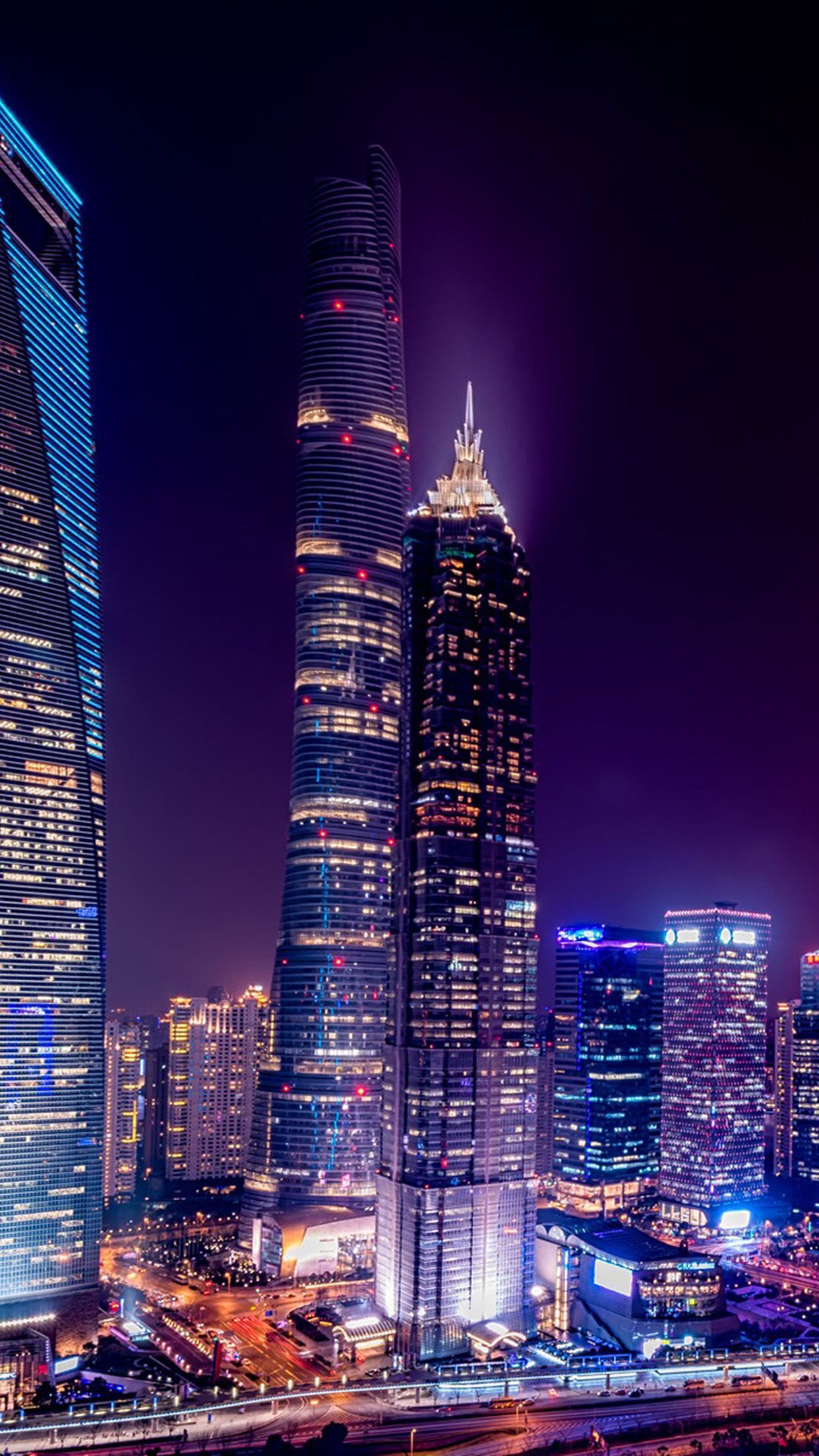 1242x2208 Nature City Night Wallpaper