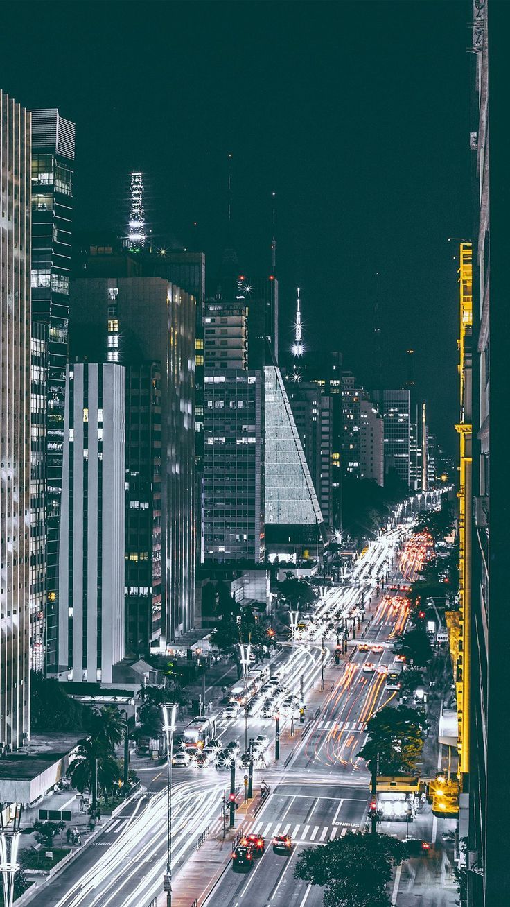 736x1308 City Night View Urban Street iPhone 8