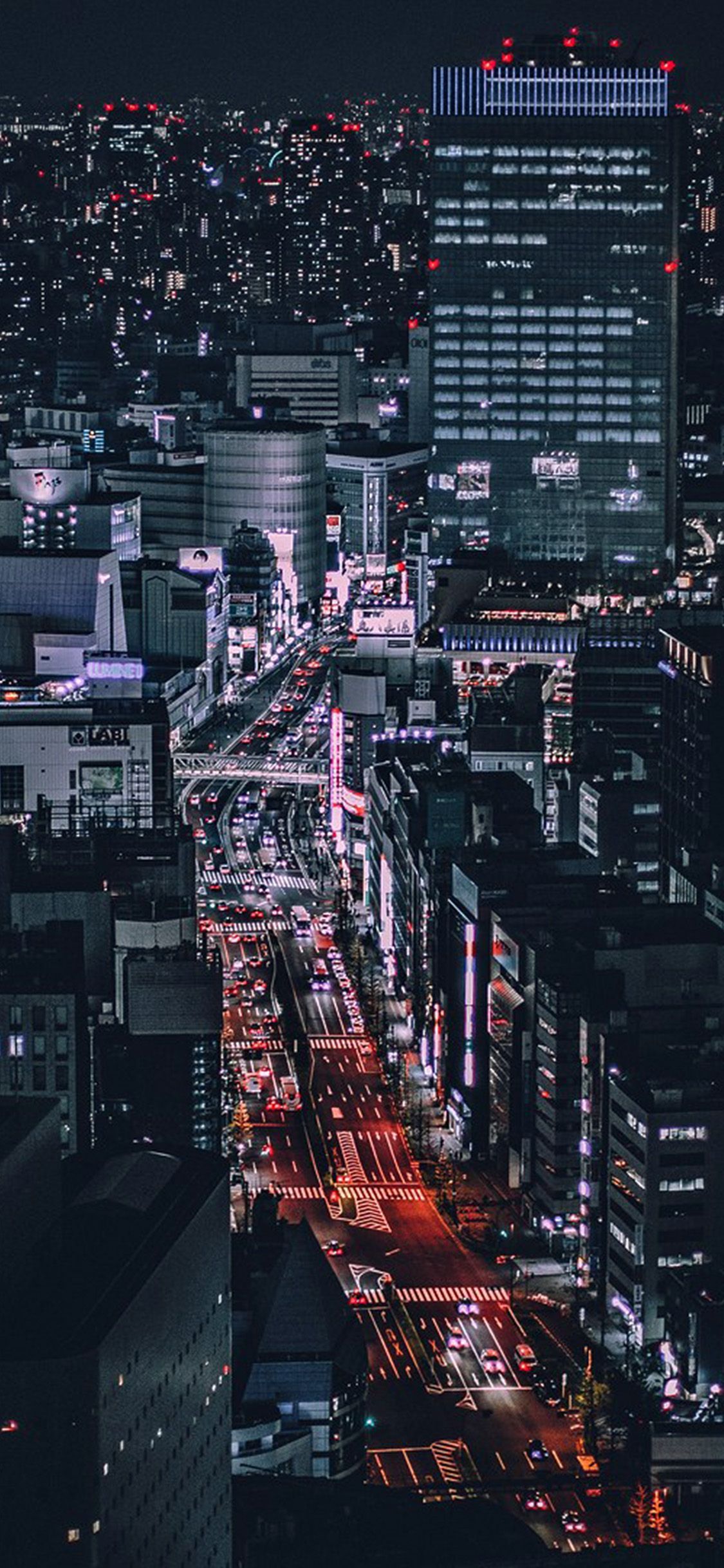 1125x2436 Nature City Night Street Wallpaper