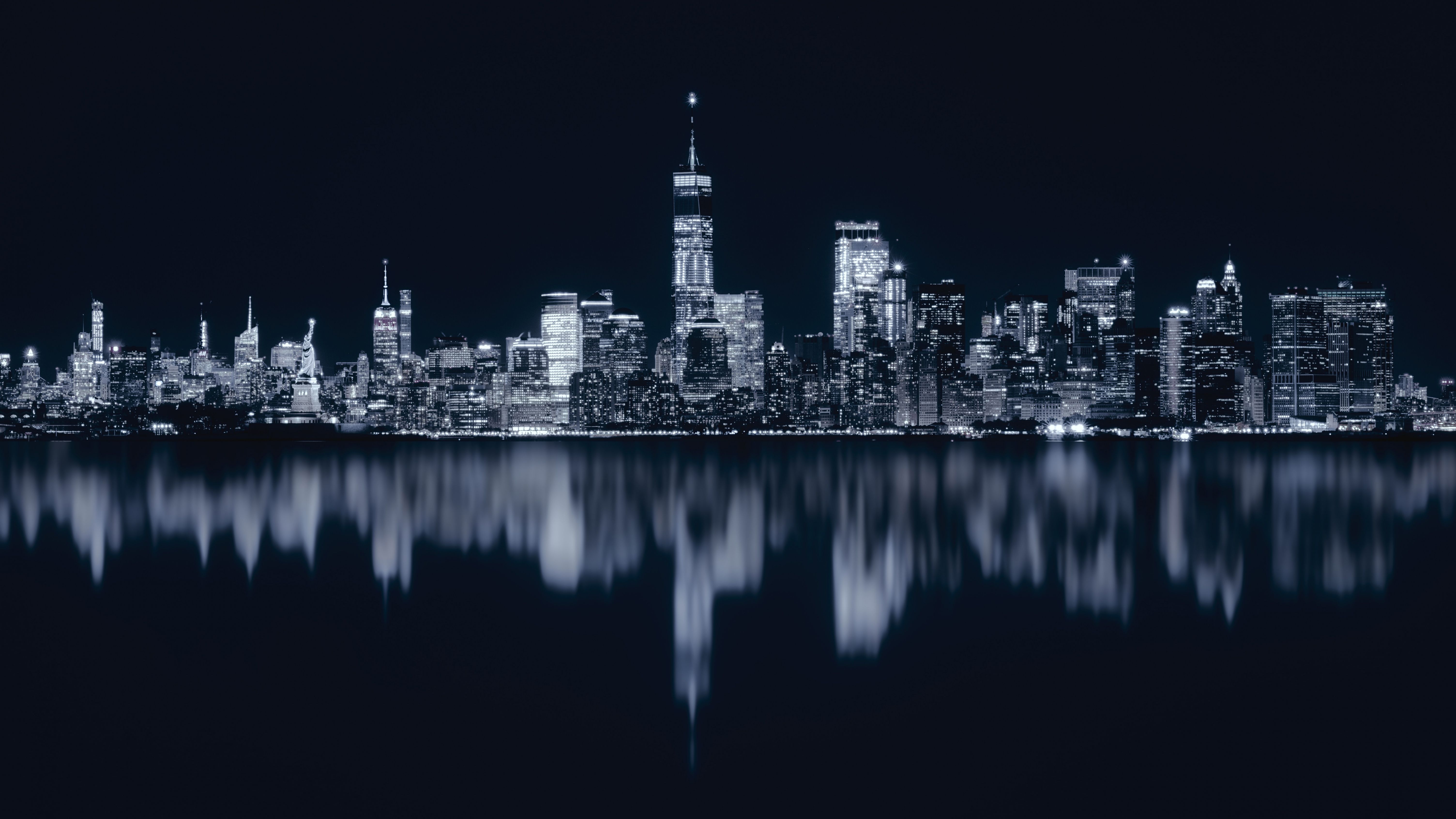 6016x3384 New York City Wallpaper 4K, Night, Cityscape, City lights