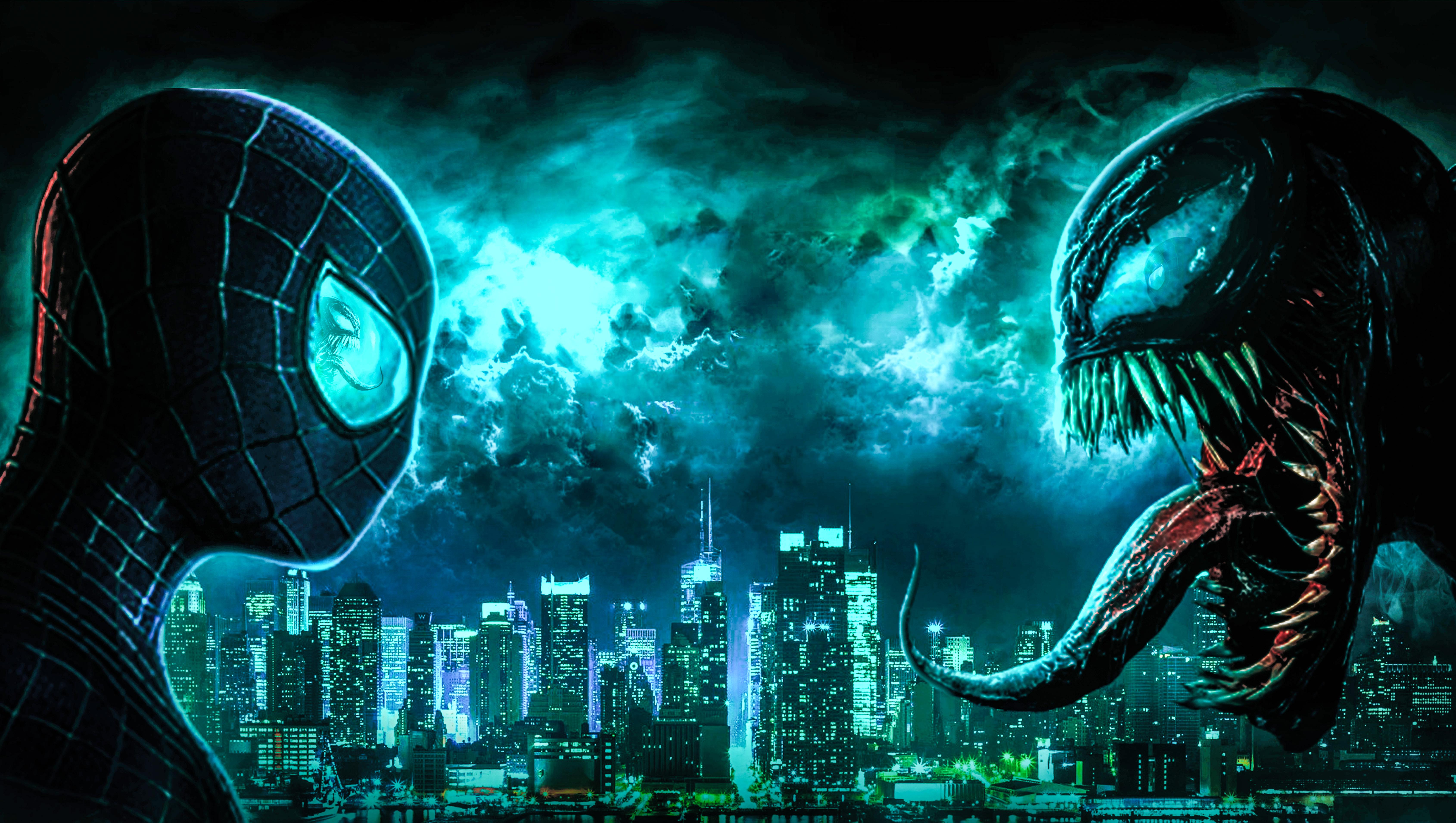 6760x3820 I Made A Venom Vs Spider Man Wallpaper