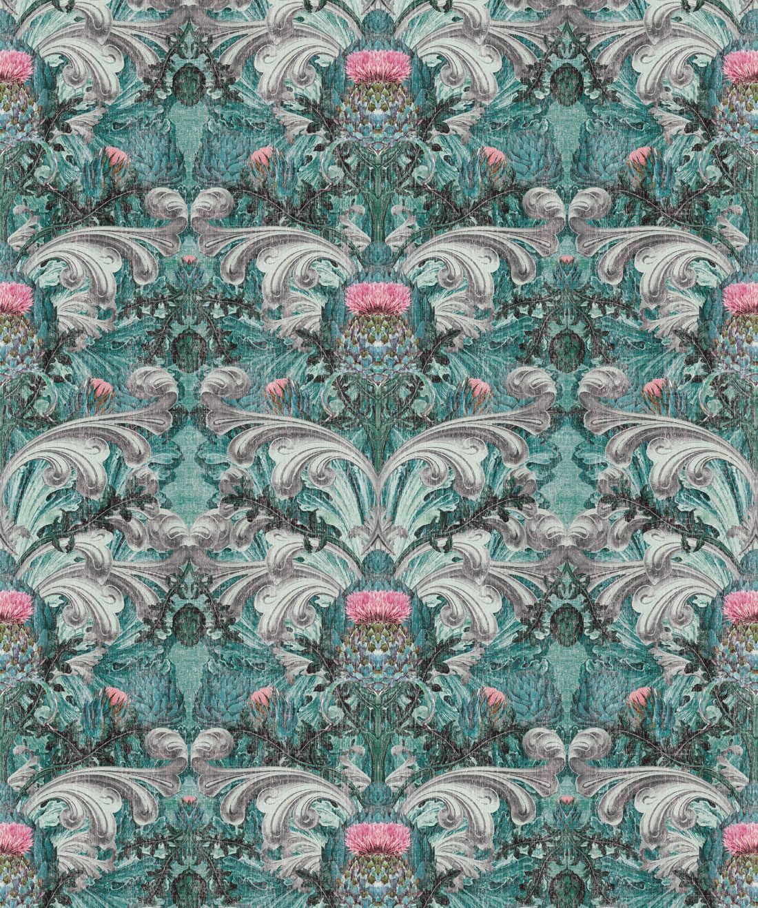 1100x1318 Thistle Floral Wallpaper • Baroque
