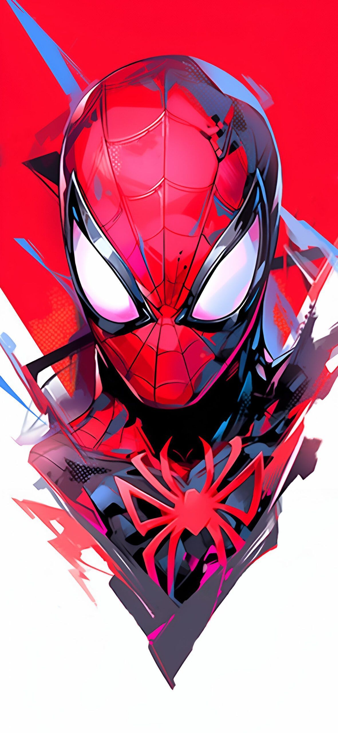 1181x2560 Spider Man Abstract Red & White