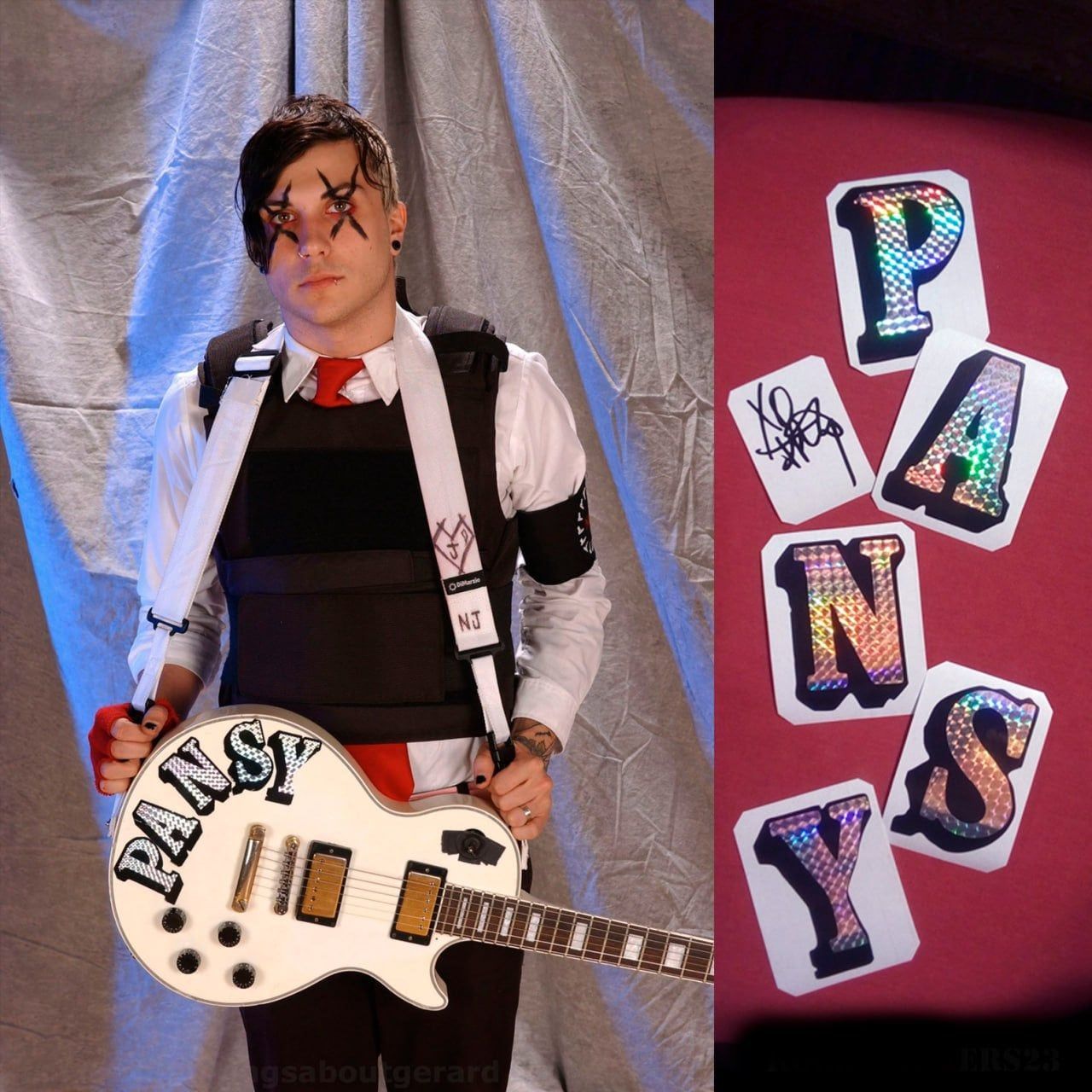 1280x1280 PANSY Guitar Stickers Frank Iero Gibson
