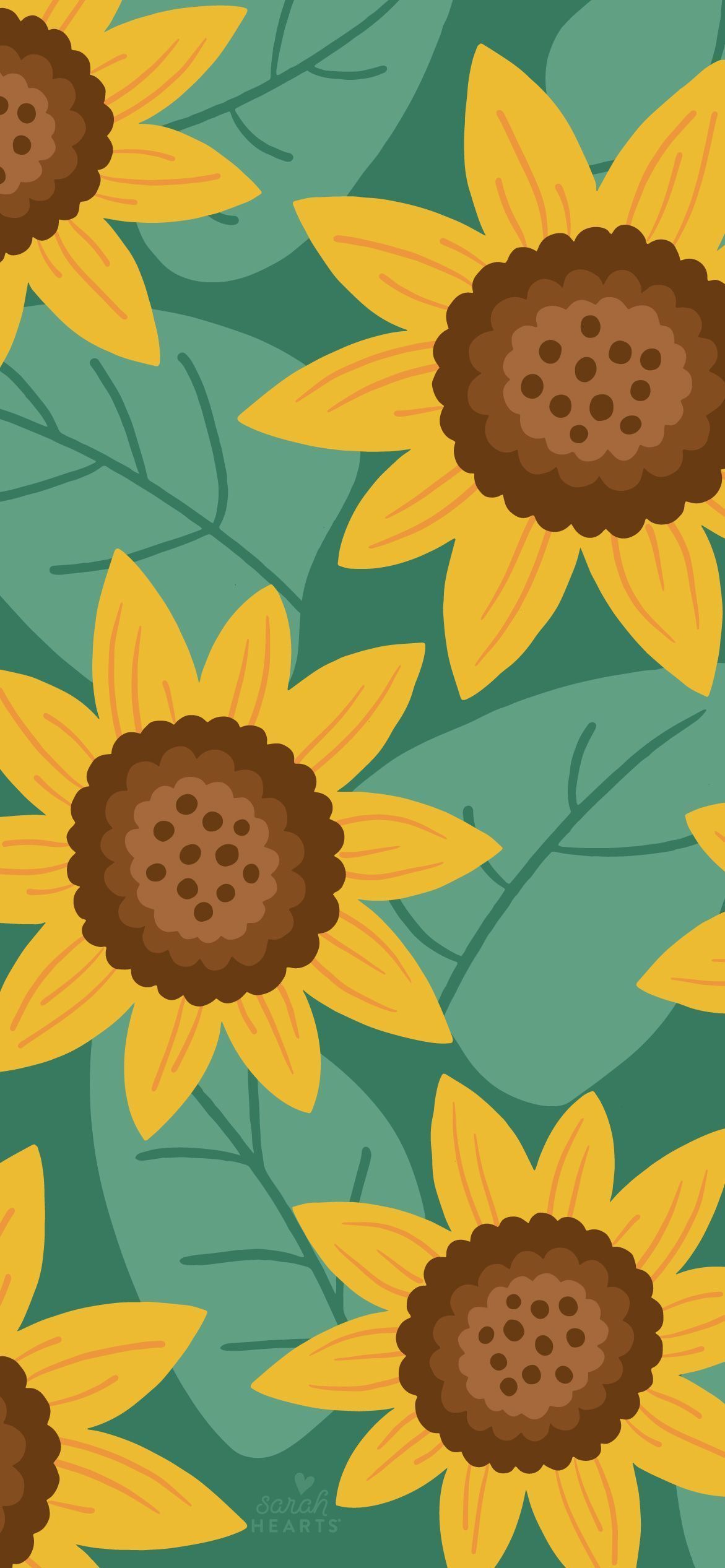 1171x2533 May 2022 Sunflower Calendar Wallpaper