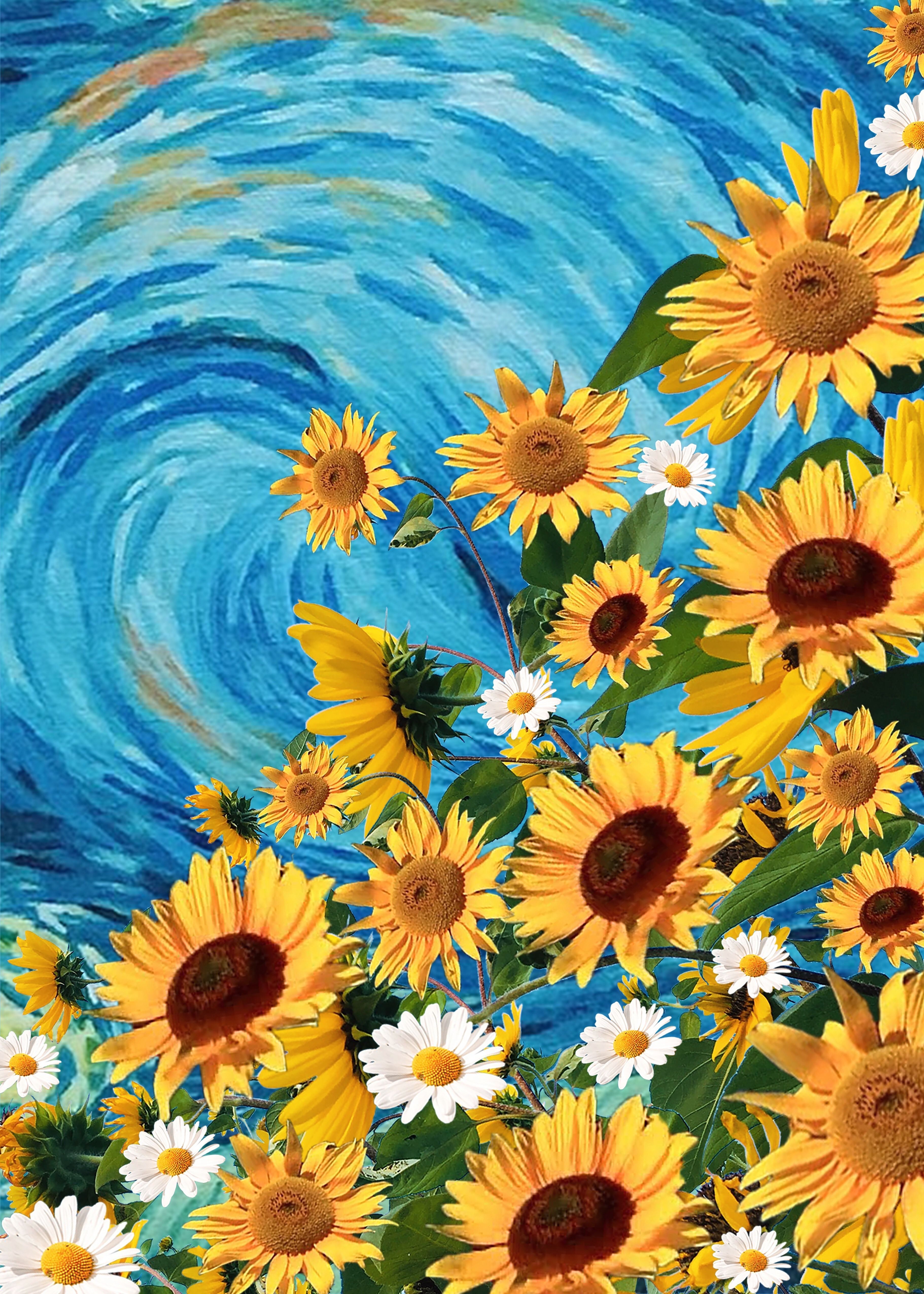 3643x5100 Sunflower Painting Wallpaper
