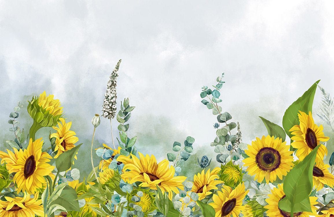 1155x750 Bloomy Sunflowers Wallpaper Mural