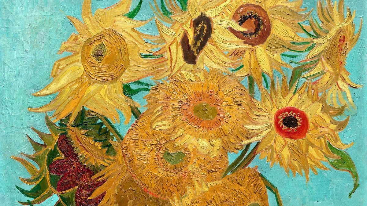 1200x675 van gogh, art, sunflower, painting