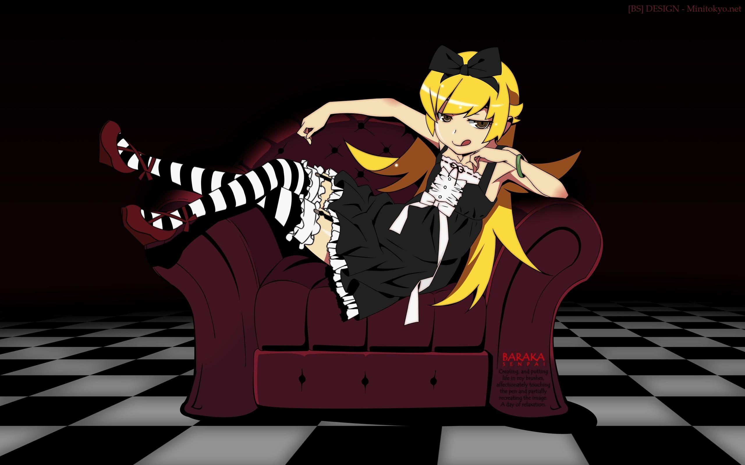 2560x1600 Female anime character digital wallpaper, anime, Monogatari