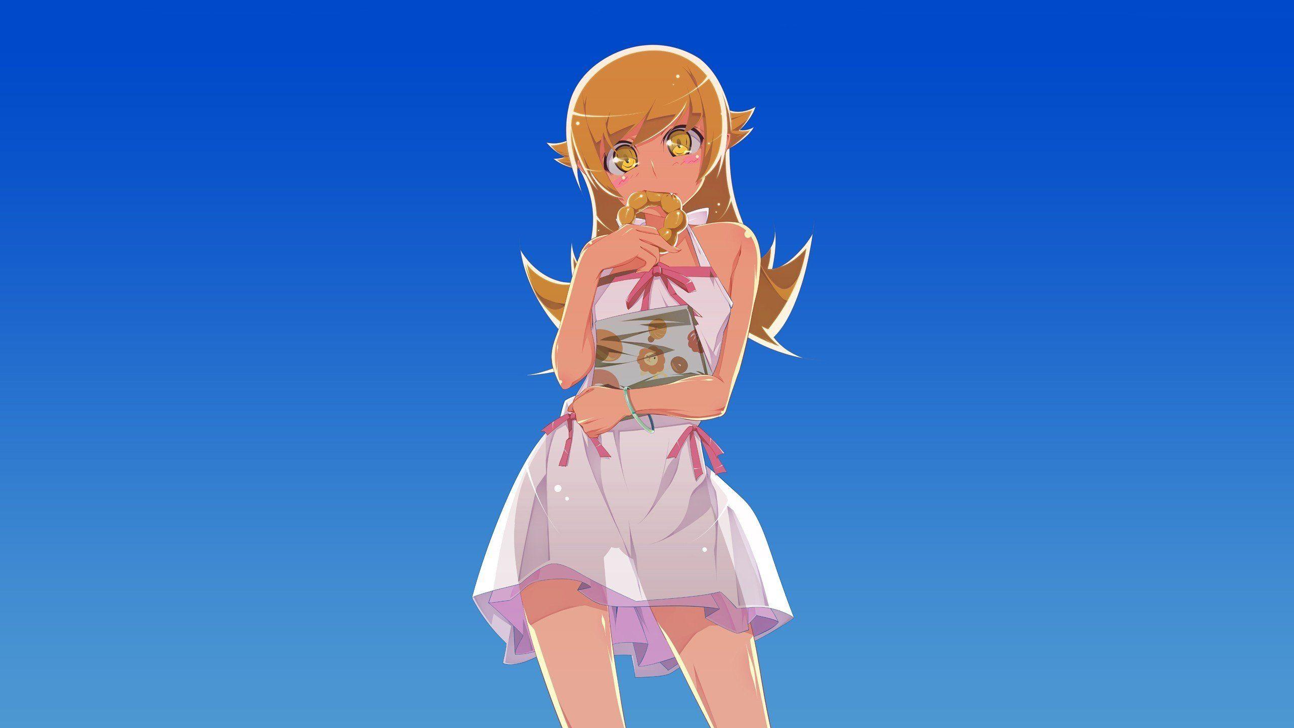 2560x1440 anime, Anime girls, Oshino Shinobu, Monogatari Series