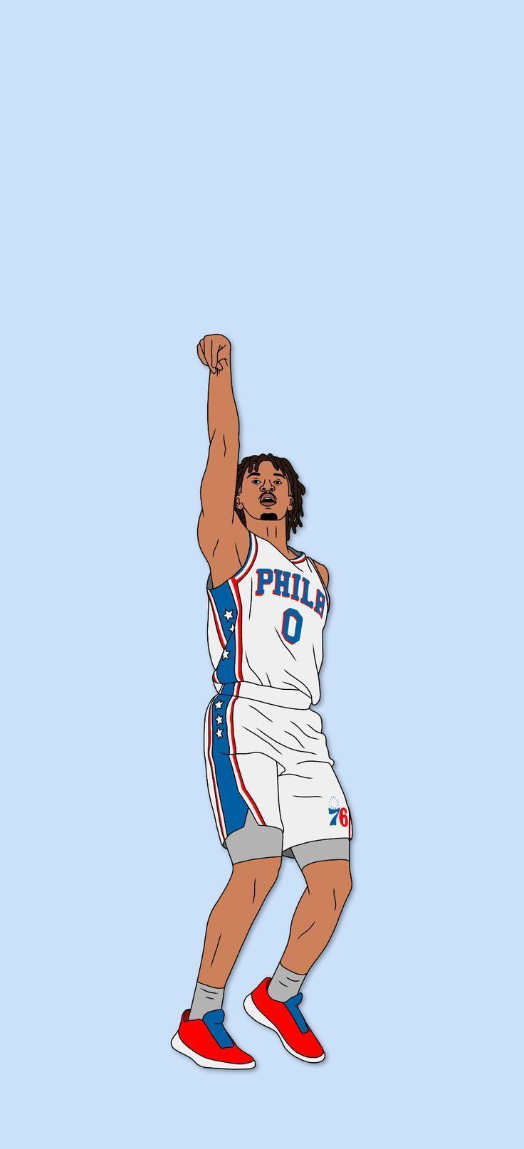 736x1614 Tyrese Maxey Wallpaper
