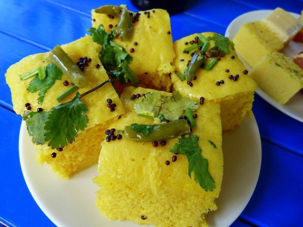 1024x768 Xotic food. Besan dhokla sweet