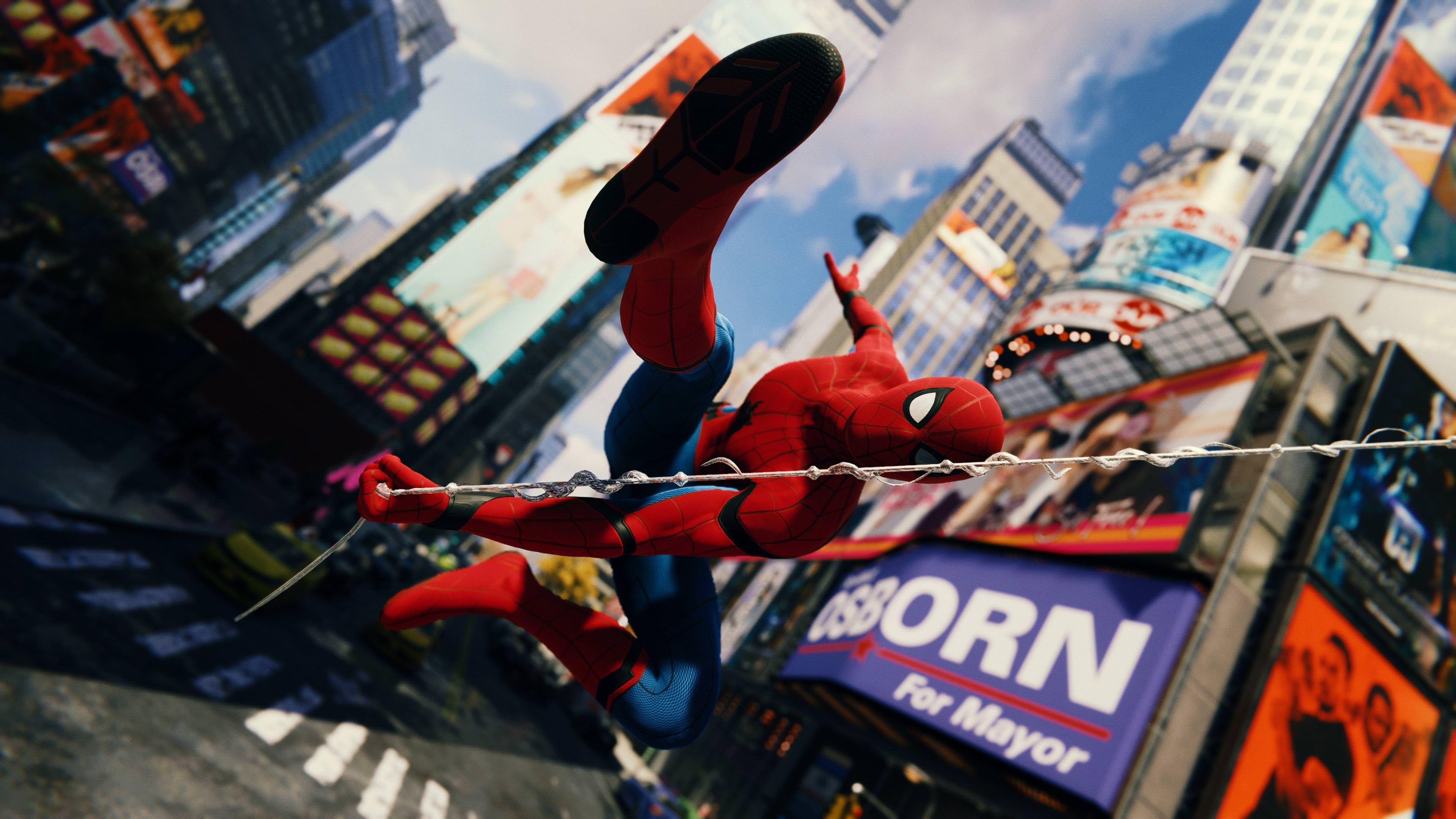3840x2160 Mobile wallpaper: Spider Man, City, New