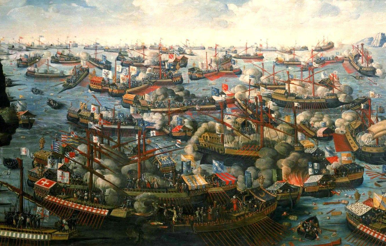 1332x850 Wallpaper oil, picture, canvas, naval battle, Cape Scrofa