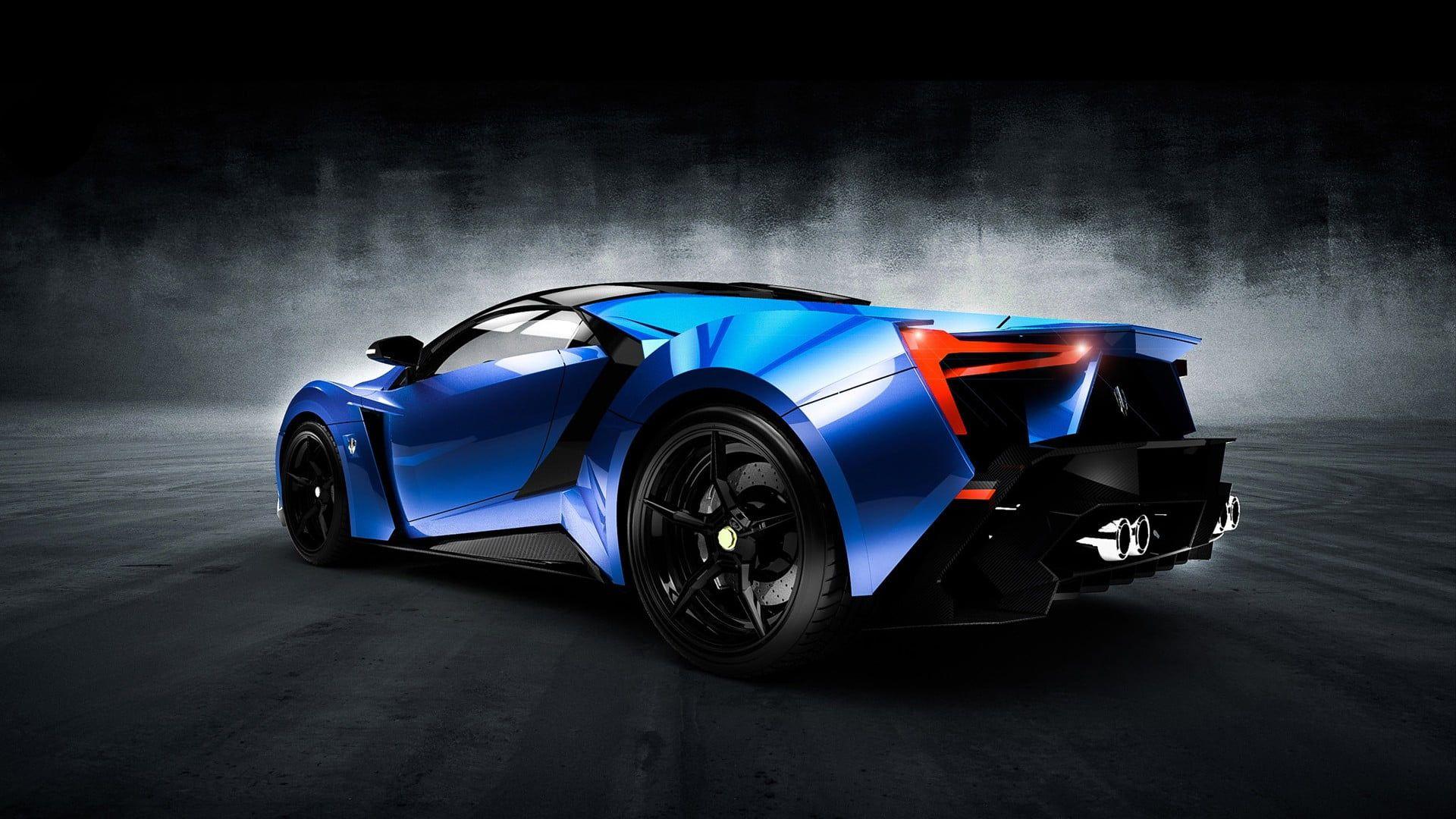 1920x1080 Blue supercar, lykan hypersport, vehicle, blue cars, rear