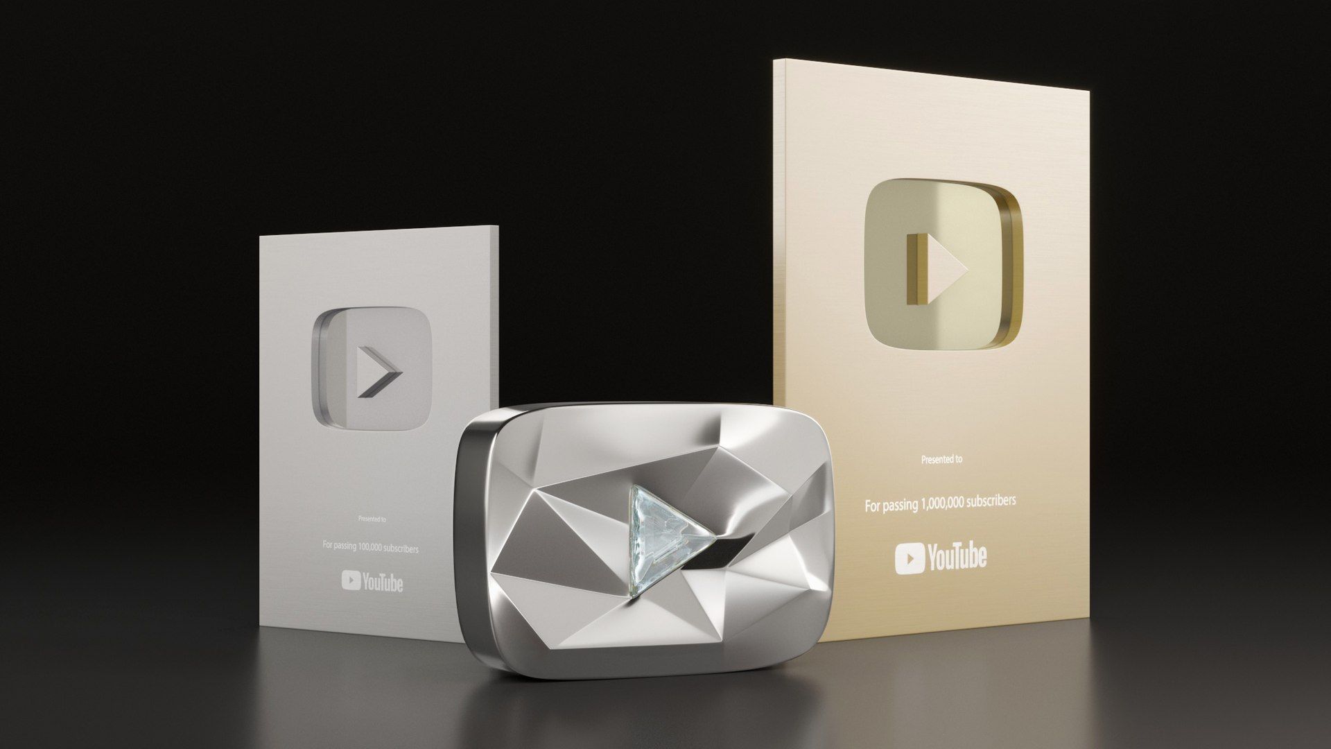 1920x1080 Youtube Button Silver Model