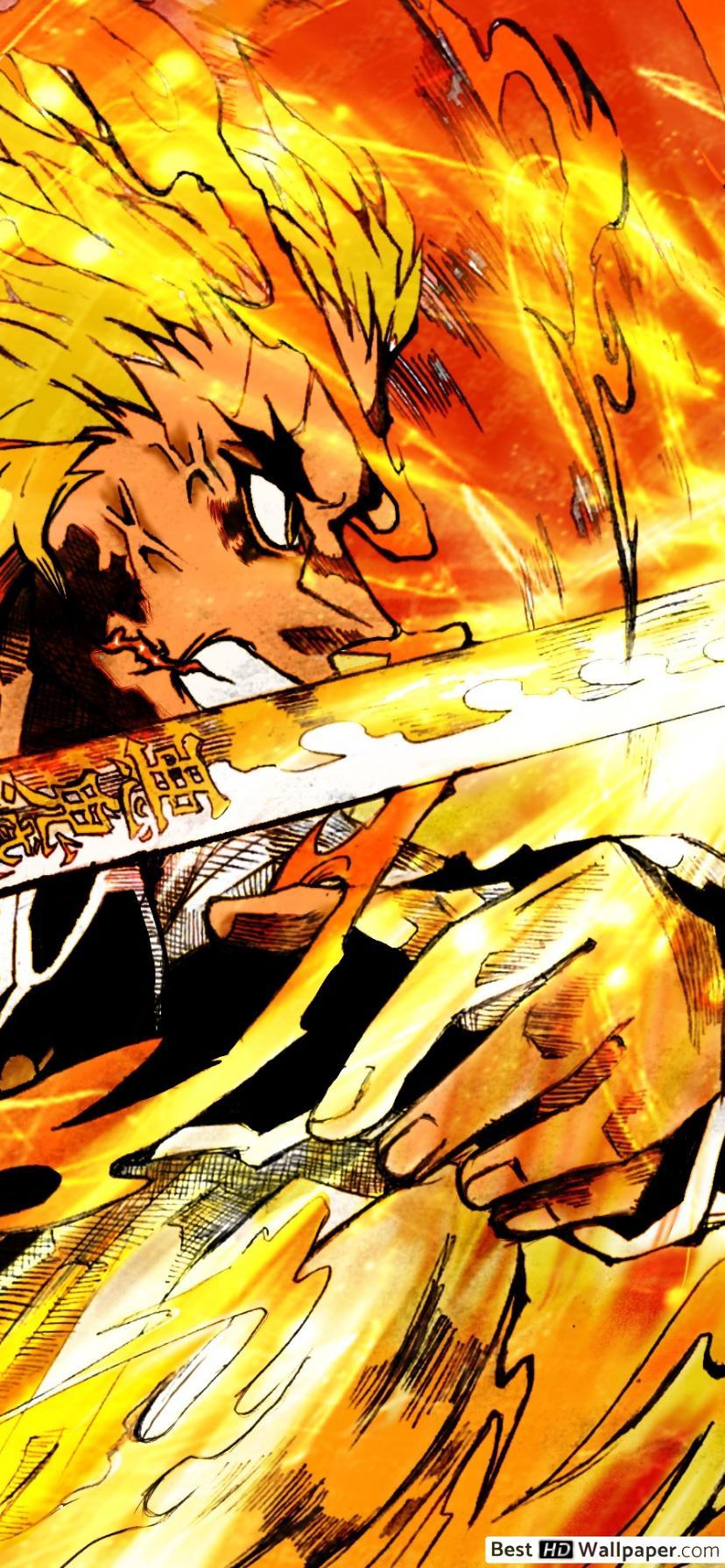 828x1792 Demon Slayer : Kimetsu No Yaiba Kyoujurou Vs Akaza