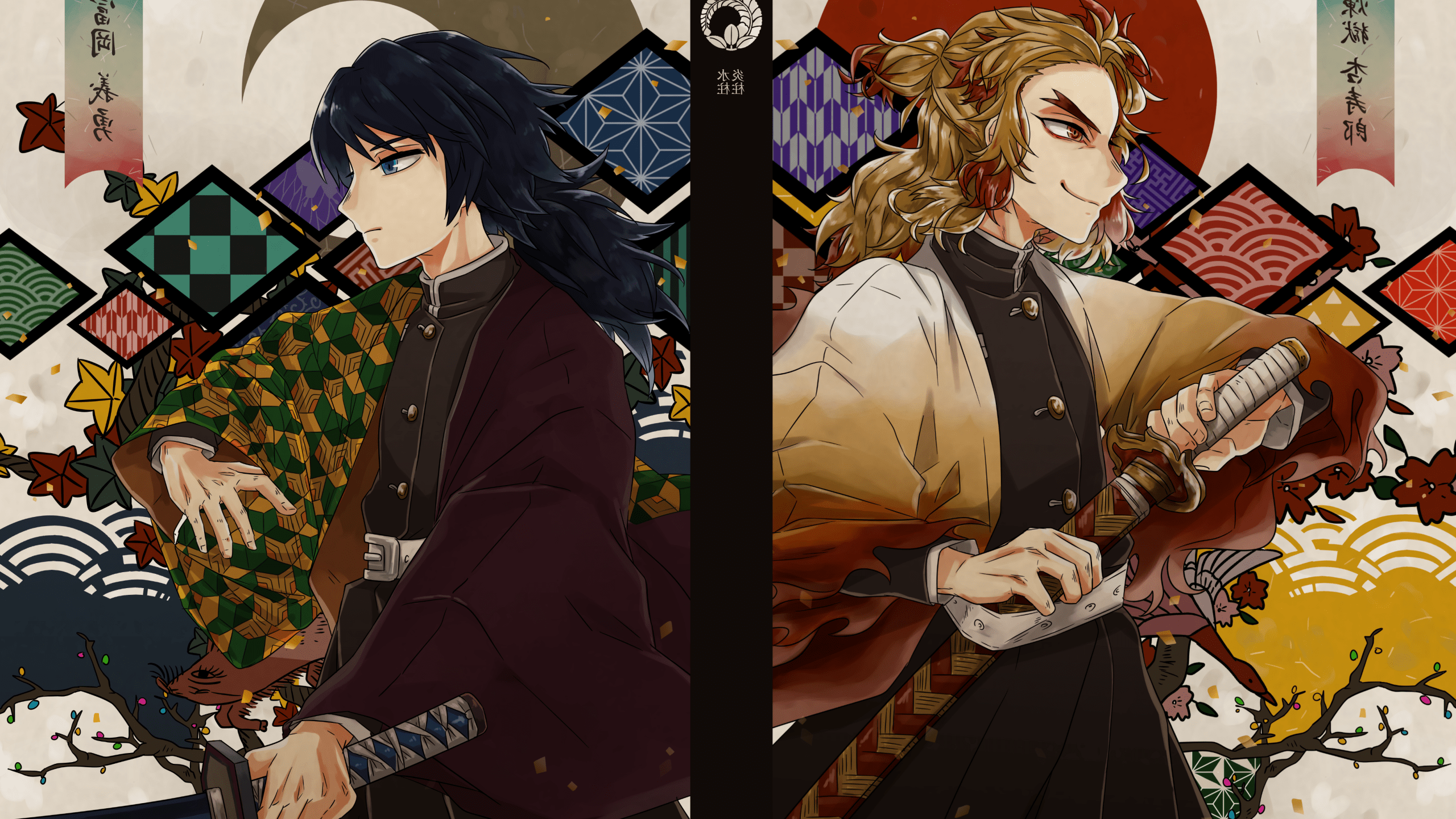 2560x1440 Rengoku Kyoujurou & Giyuu Tomioka Youtube Channel Cover