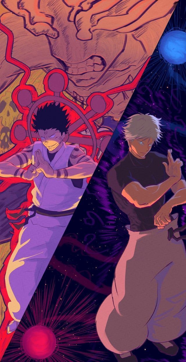 640x1244 Sukuna Vs Gojo iPhone Wallpaper