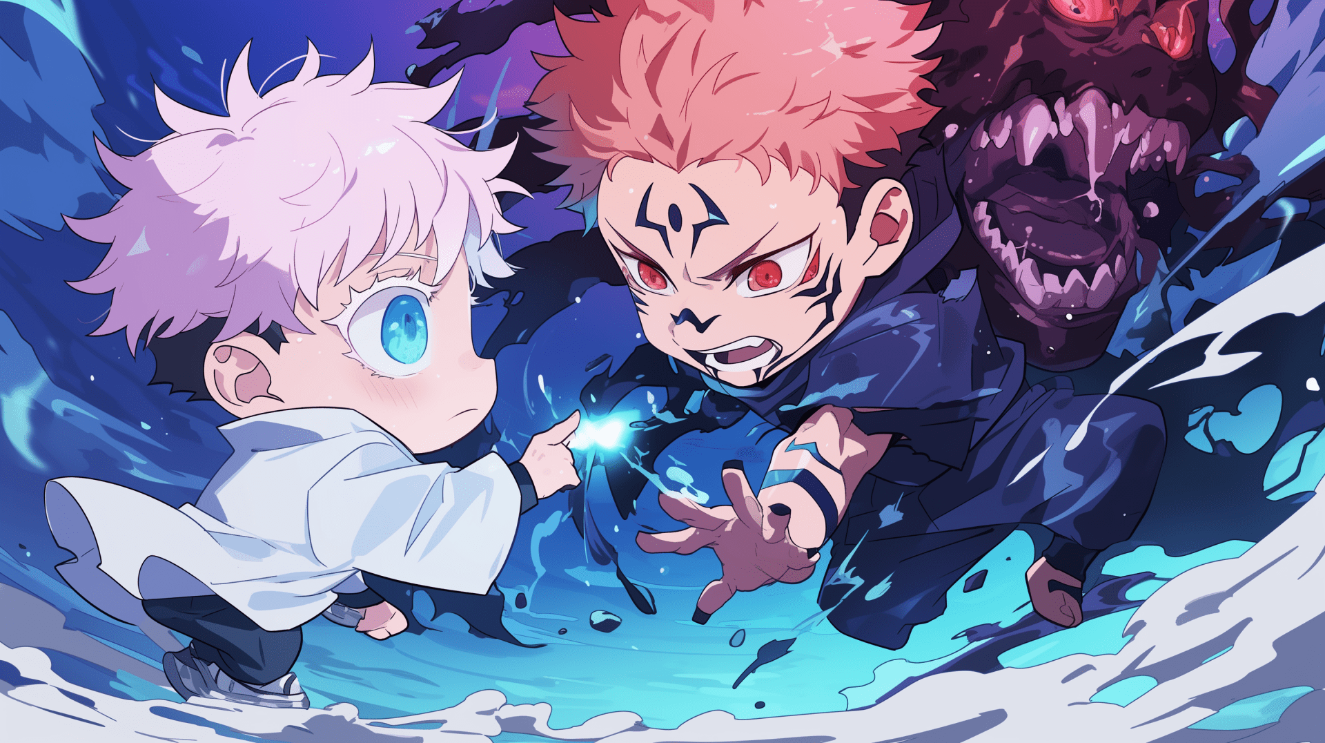 1920x1076 Satoru Gojo vs Sukuna Epic Duel Kaisen HD Wallpaper