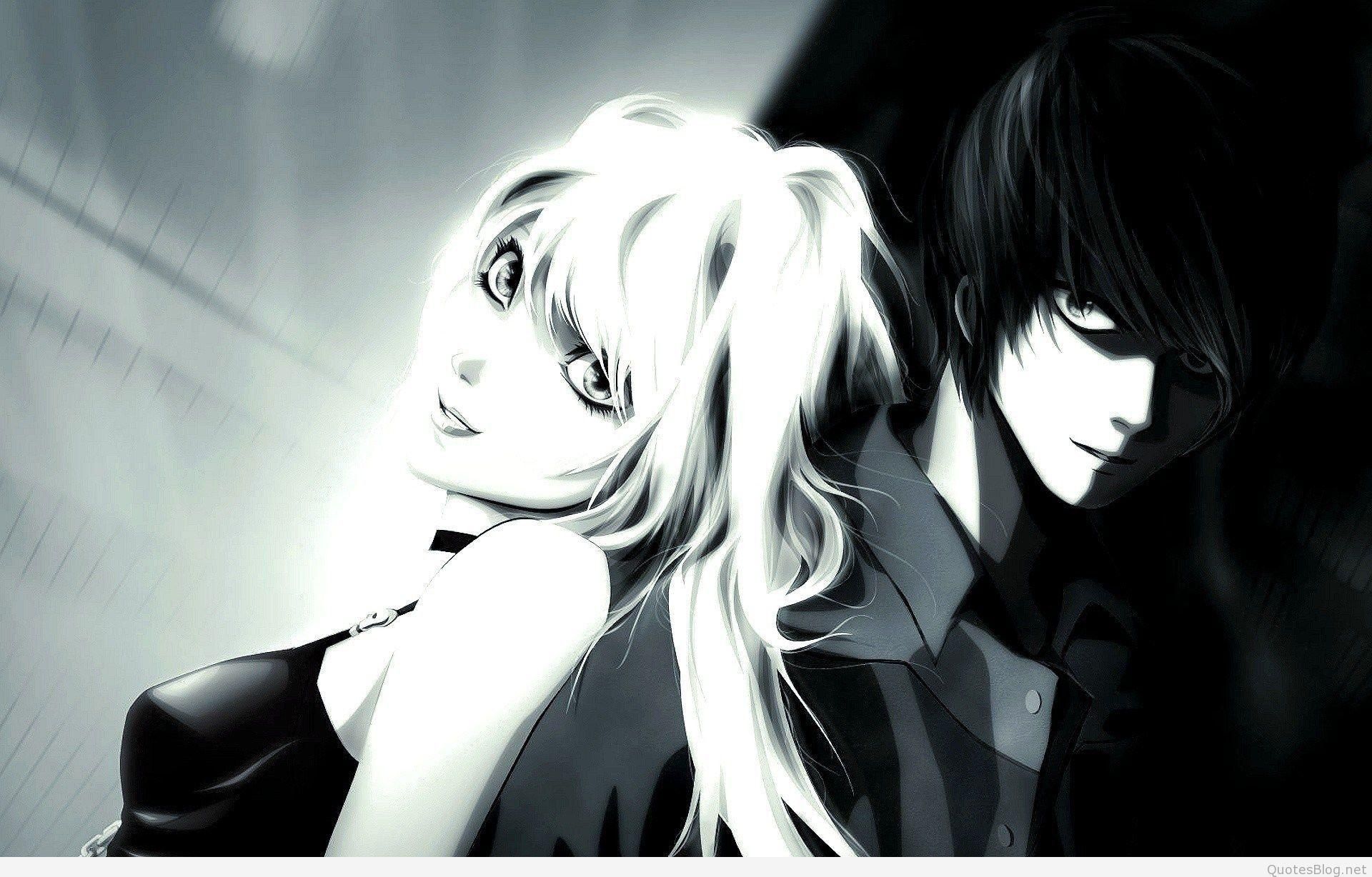 1920x1228 Cute Dark Anime Couple Wallpaper
