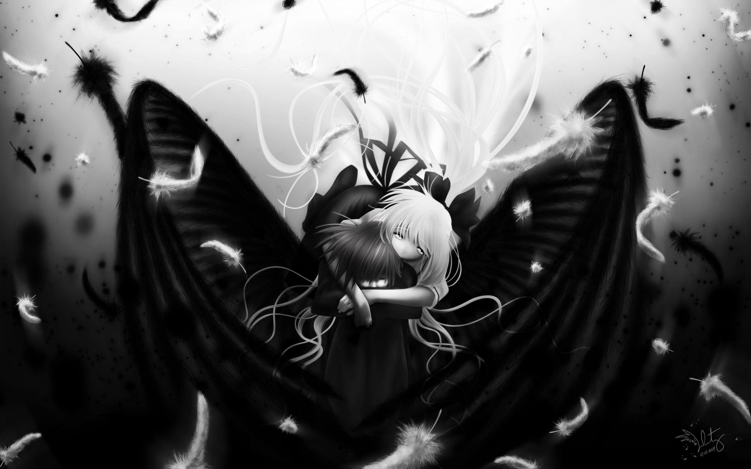 2560x1600 Cute Dark Anime Couple Wallpaper