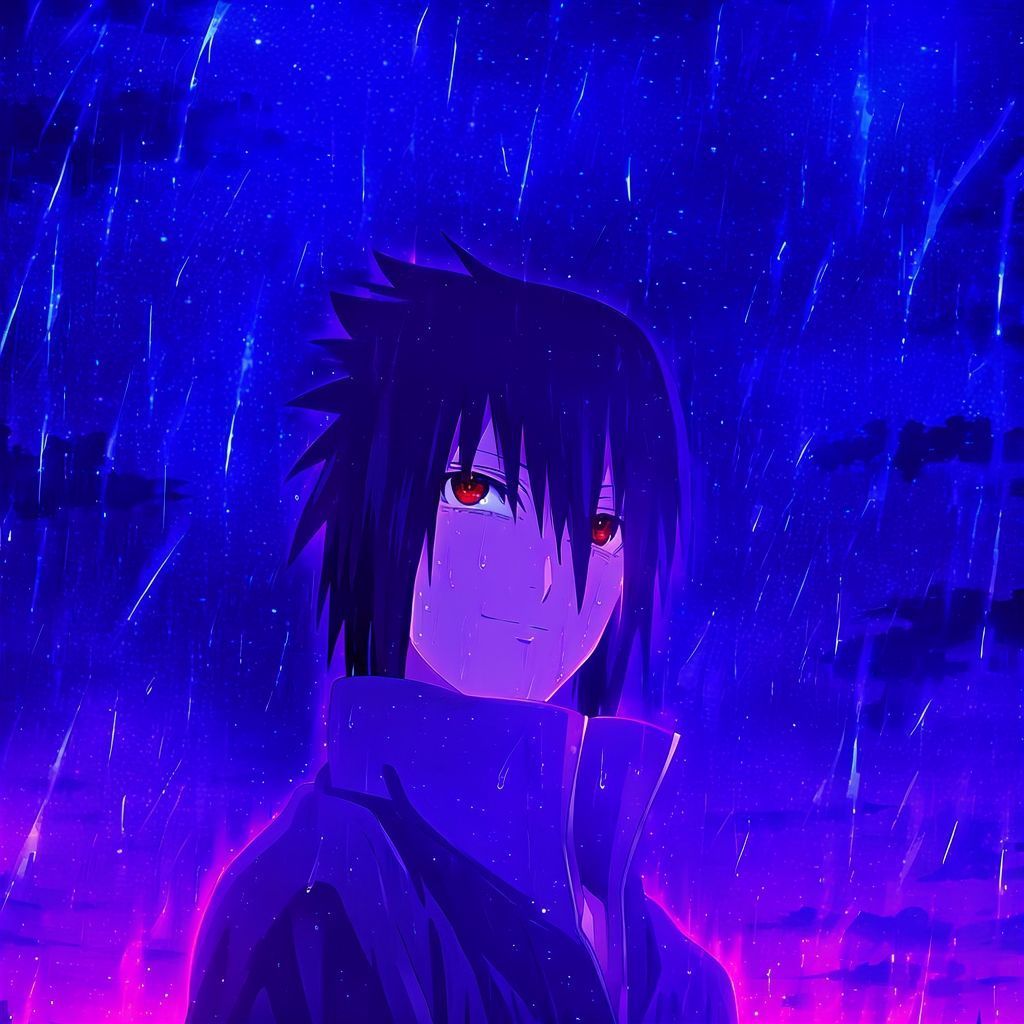 1024x1024 Dark theme Sasuke Naruto Shipp. image