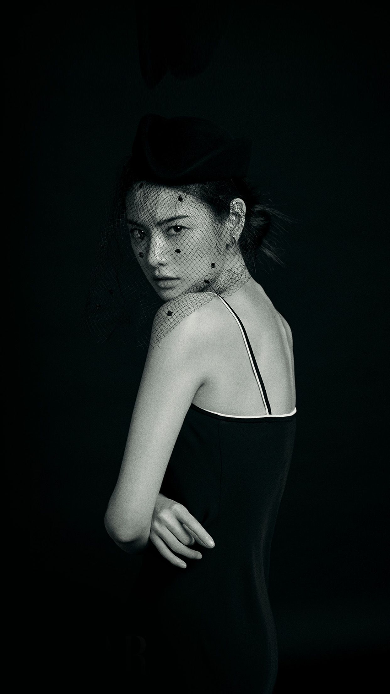 1242x2208 Dark Bw Kpop Black Beauty Asian Wallpaper