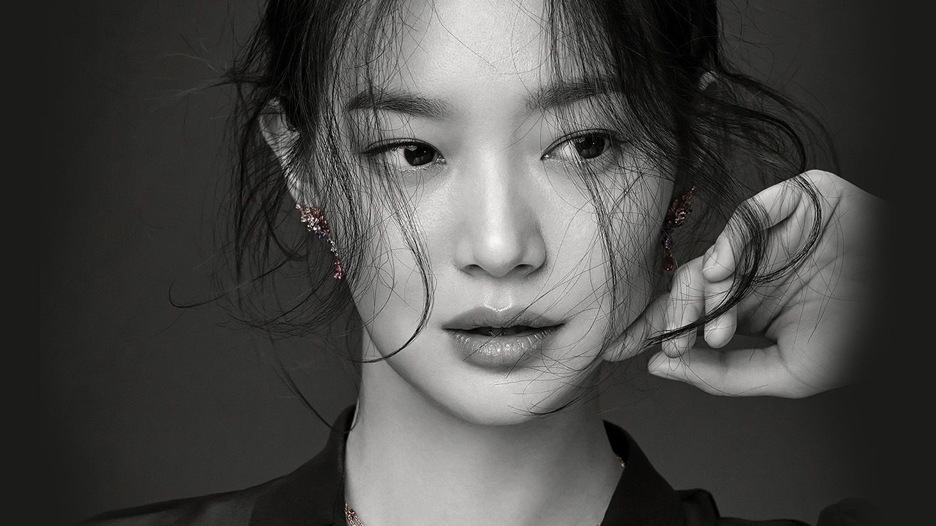 1366x768 Girl Bw Dark Kpop Mina